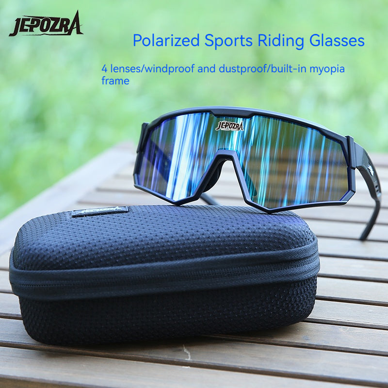 JEPOZRA Polarized Cycling Glasses with 4 Interchangeable Lenses