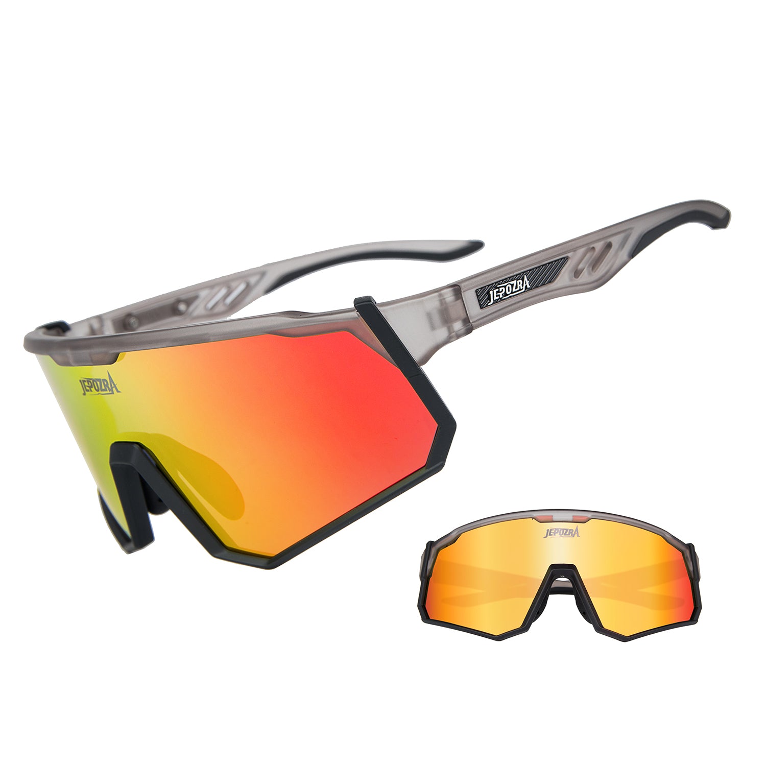 JEPOZRA Polarized Cycling Glasses with 4 Interchangeable Lenses