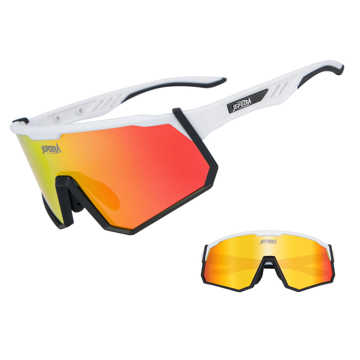 JEPOZRA Polarized Cycling Glasses with 4 Interchangeable Lenses