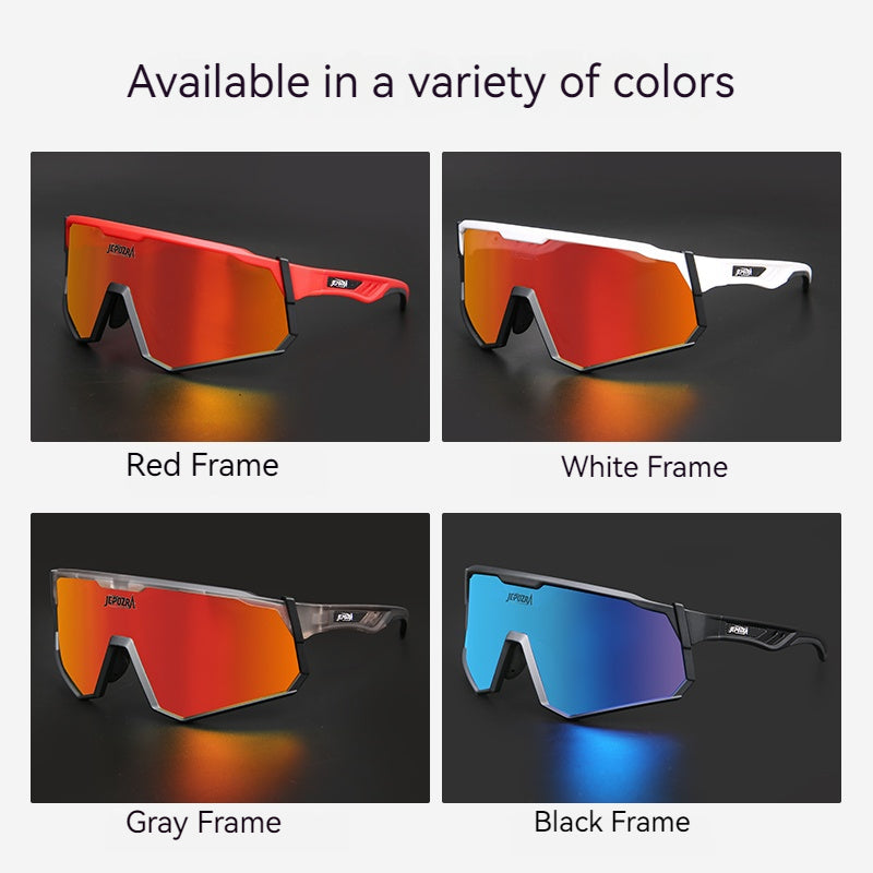 JEPOZRA Polarized Cycling Glasses with 4 Interchangeable Lenses