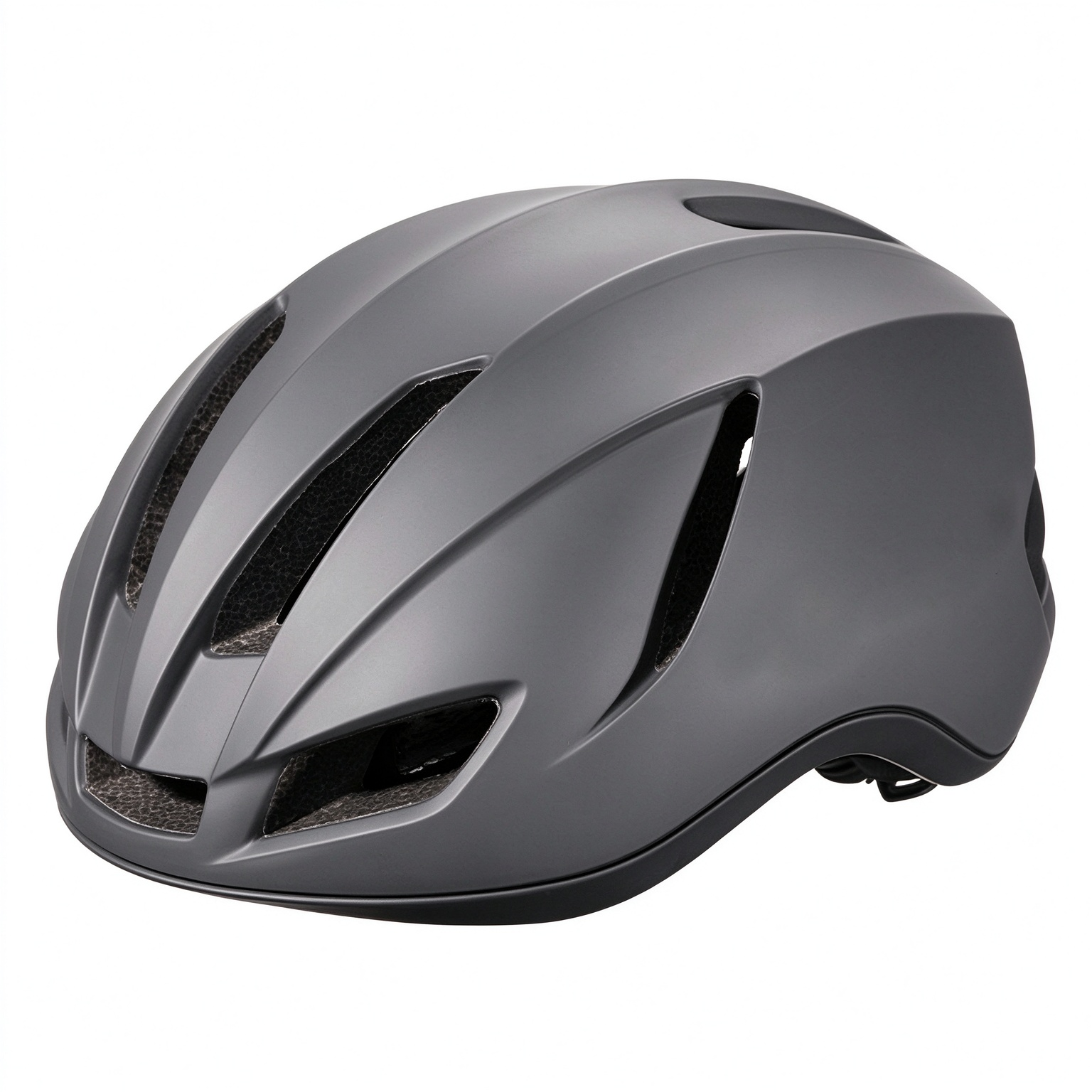 Aero Bicycle Helmet with Taillight & Double Edge Wrapping, Road Bike Safety Helmet L-260011 - Gray