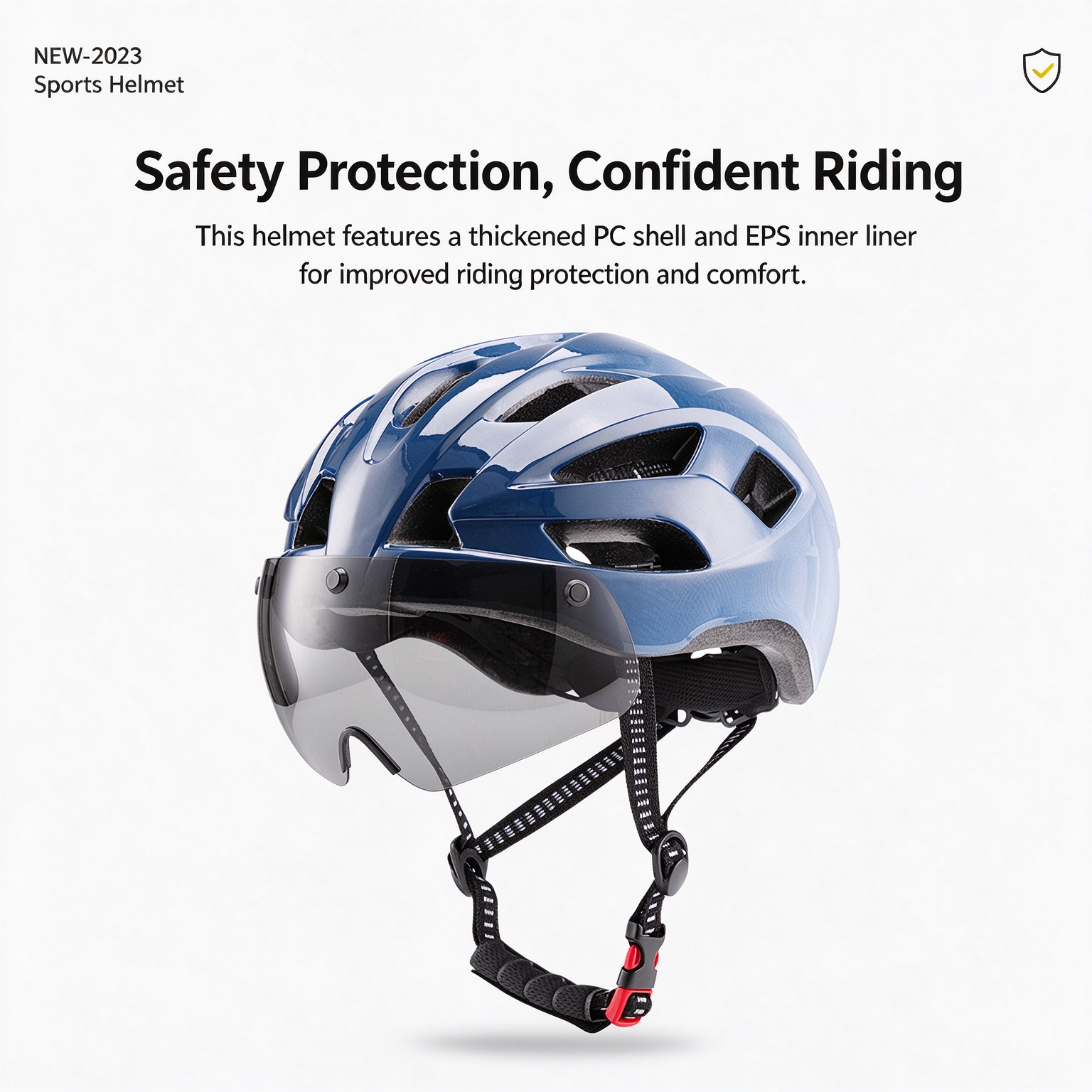 Integrated Molding Road Cycling Helmet with Magnetic Goggles & Light, Universal Fit L-260009 - Image 6