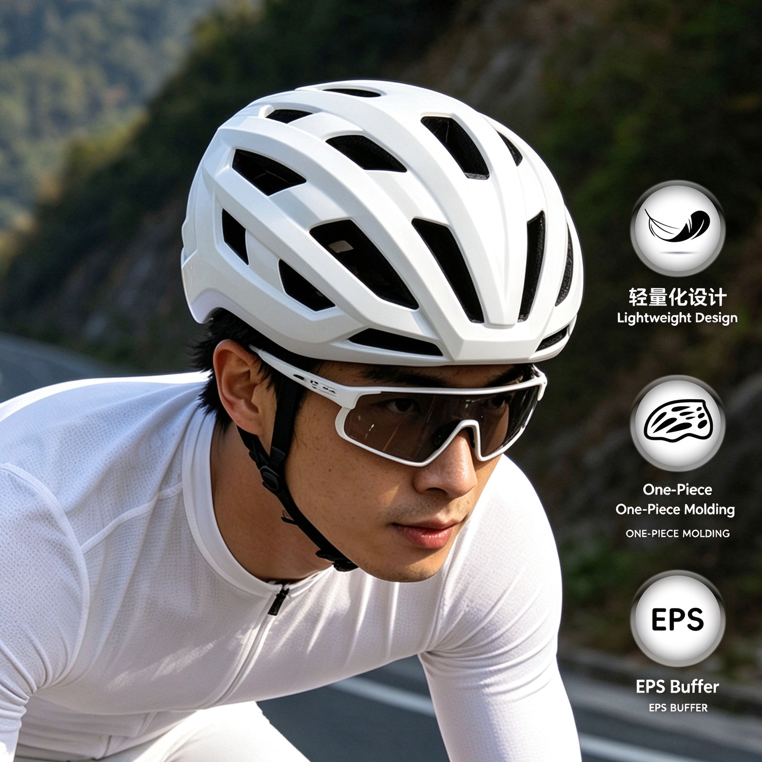 Lightweight Aerodynamic Integrated Molding Cycling Helmet for Men Women, Mountain & Road Commute L-260010 - Image 6