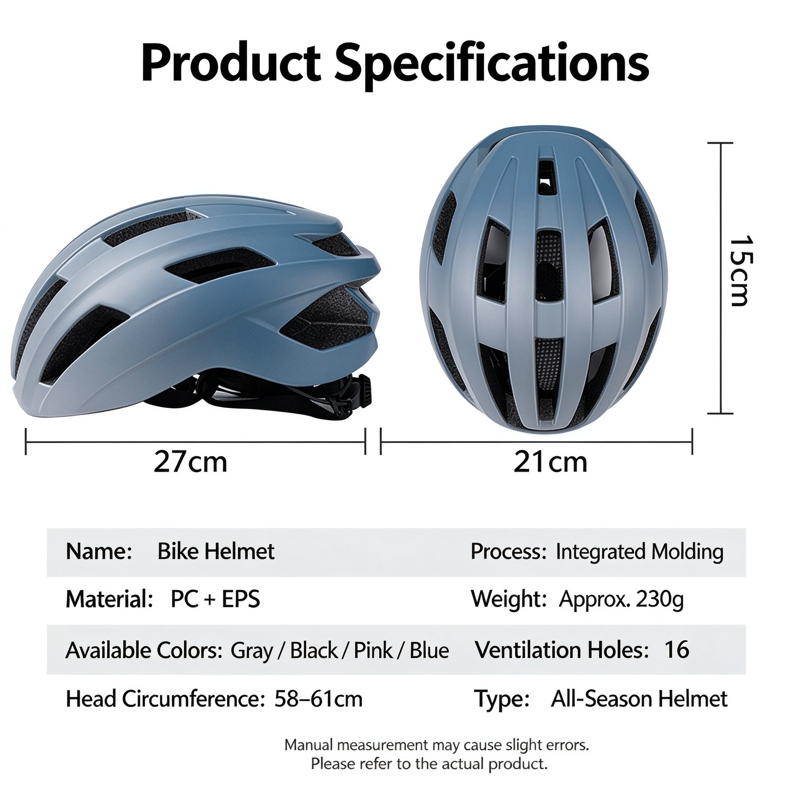 Unisex Integrated‑Molding Bike Helmet, Shock‑Absorbing Ventilated for Road & Mountain Cycling L-260006 - Image 4