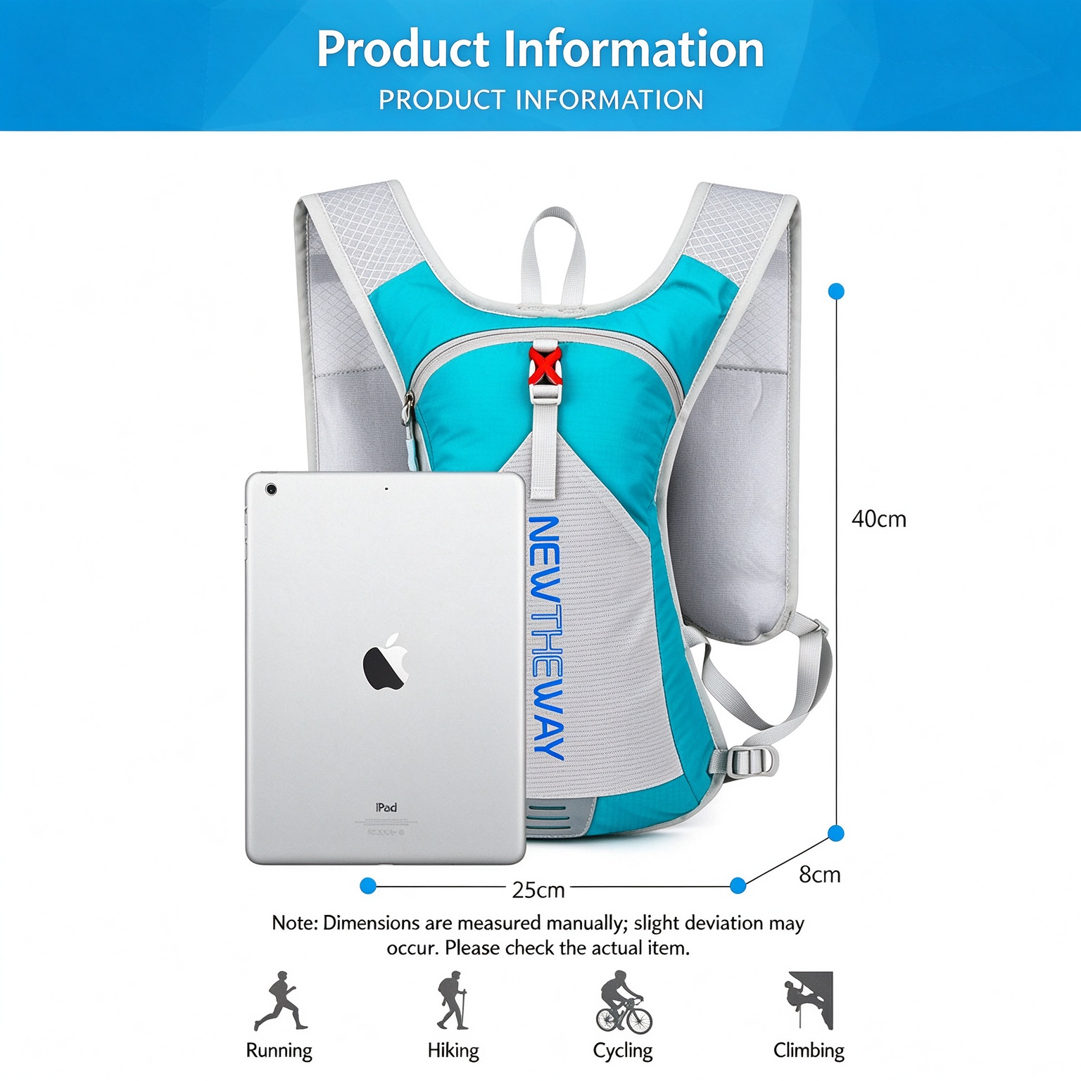 Foldable Storage Backpack, Lightweight Sports Outdoor Pack, Running & Hydration Vest for Trail Sports 260026 - Image 8