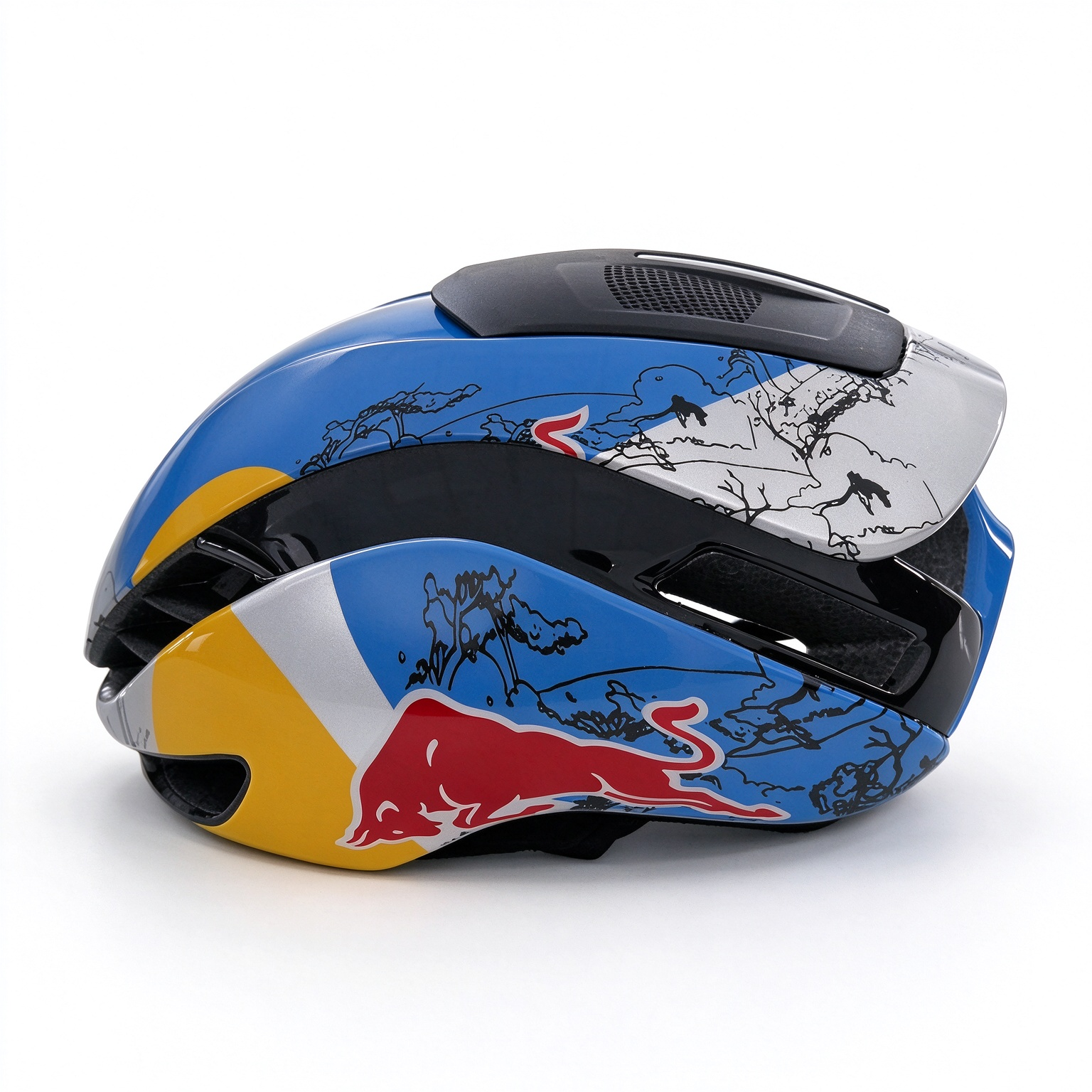 Aerodynamic Racing Road Bike Helmet, CE UKCA Safety Certified-260037 - Graffiti Racing Edition