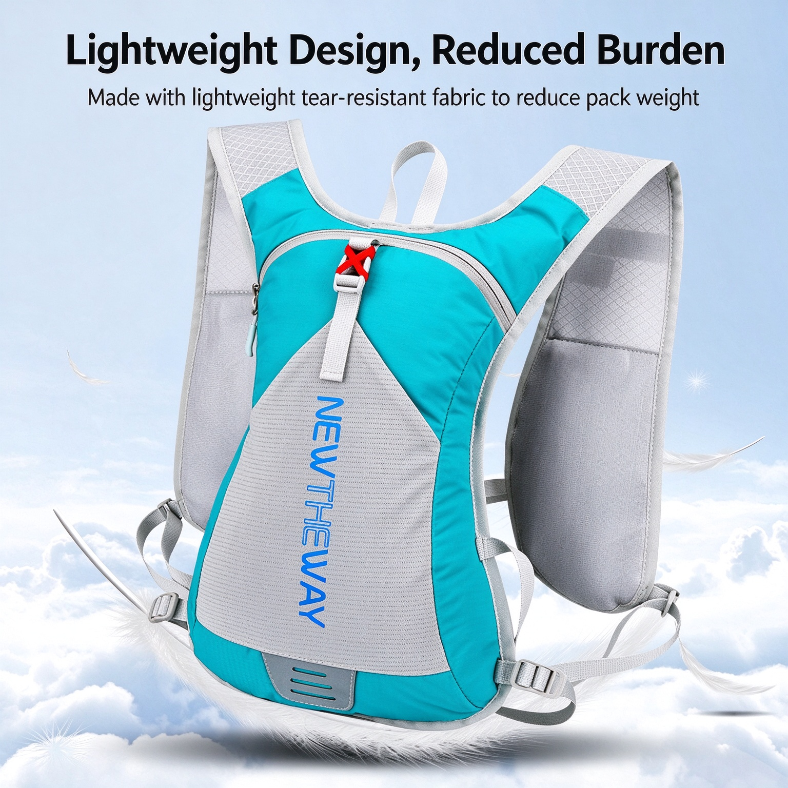 Foldable Storage Backpack, Lightweight Sports Outdoor Pack, Running & Hydration Vest for Trail Sports 260026 - Image 3