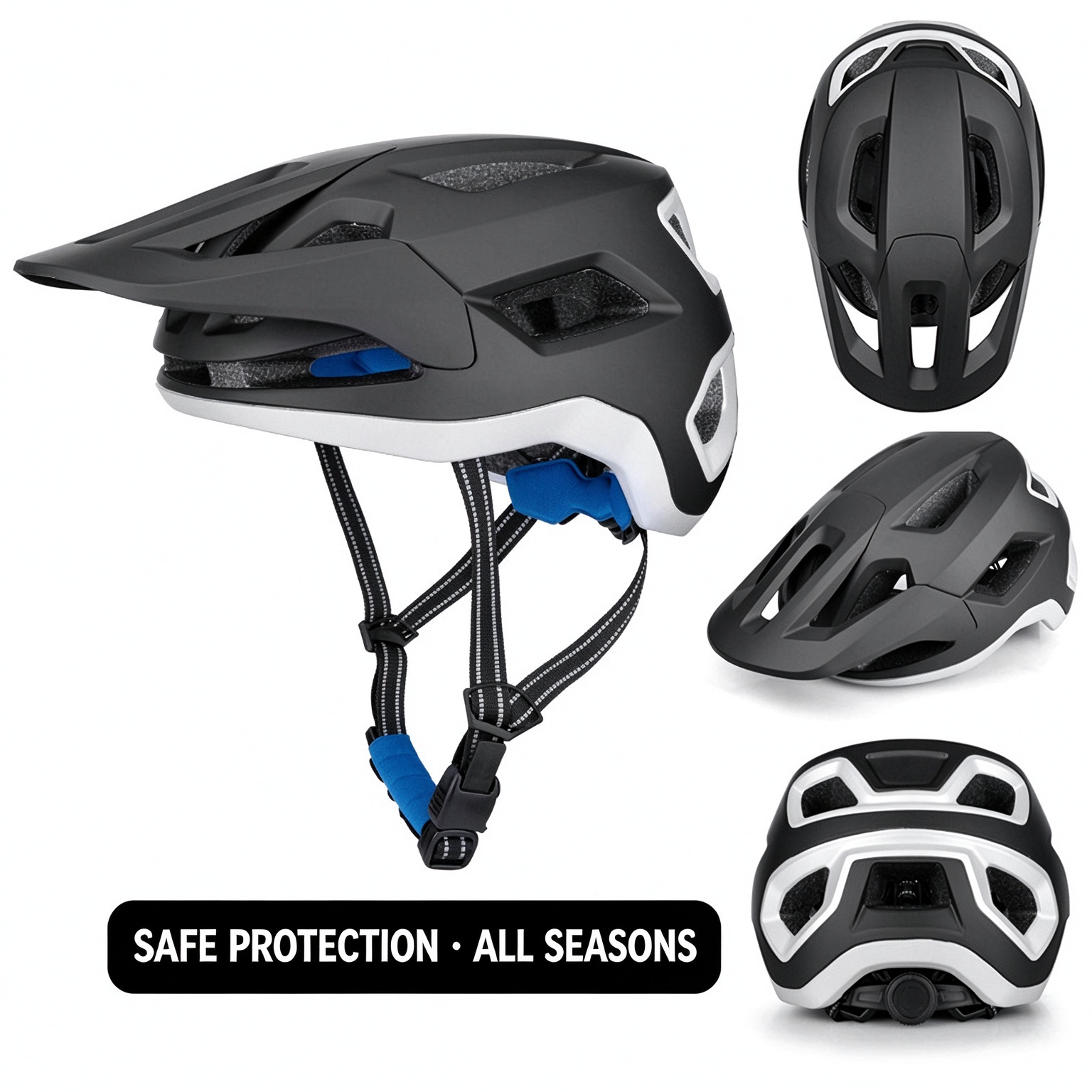 MTB Mountain Off‑Road Cycling Helmet-260001-L - Black