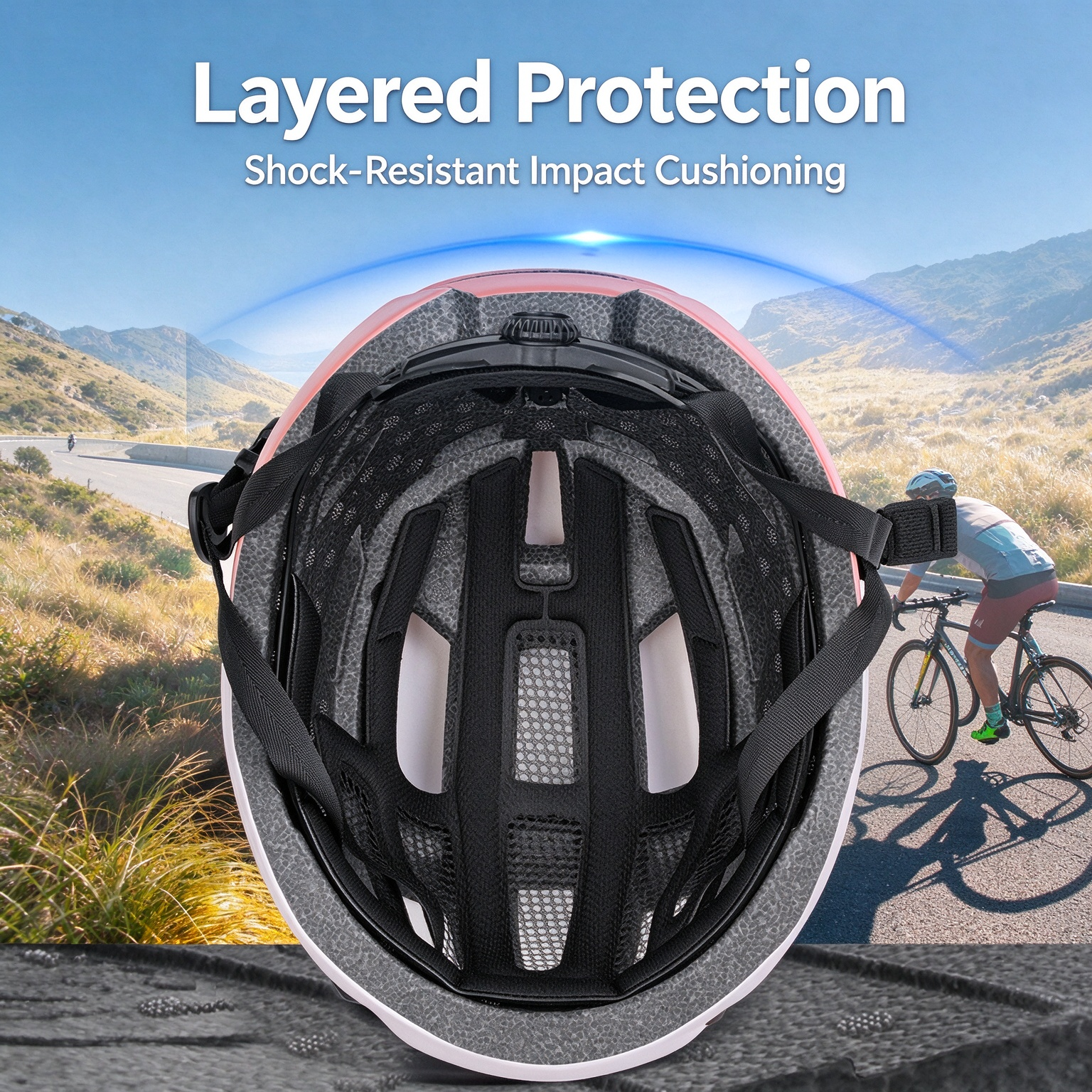 Unisex Integrated‑Molding Bike Helmet, Shock‑Absorbing Ventilated for Road & Mountain Cycling L-260006 - Image 3