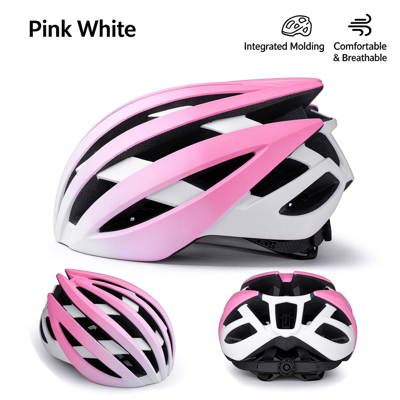 Integrated‑Molding Road & Mountain Bike Helmet for Men Women L-260007 - Pink