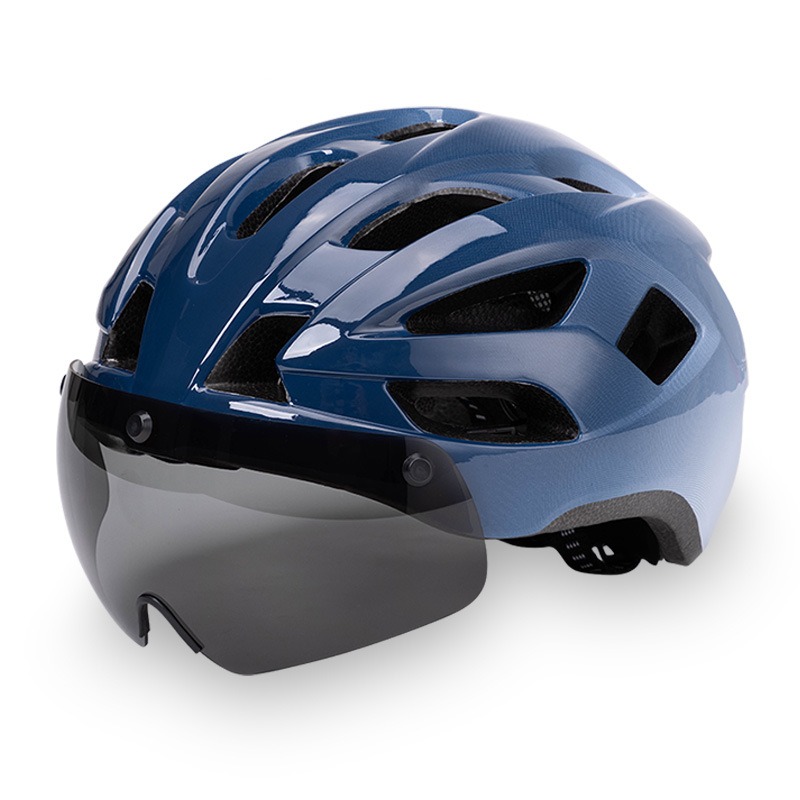 Integrated Molding Road Cycling Helmet with Magnetic Goggles & Light, Universal Fit L-260009