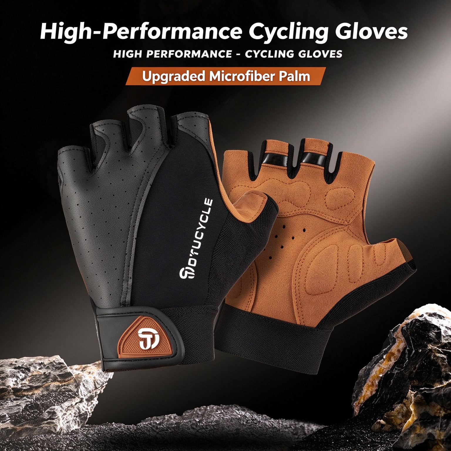 Half Finger Cycling Gloves, Bicycle Short Gloves, Shock Absorbing, Breathable & Non-slip 260019 - Image 3