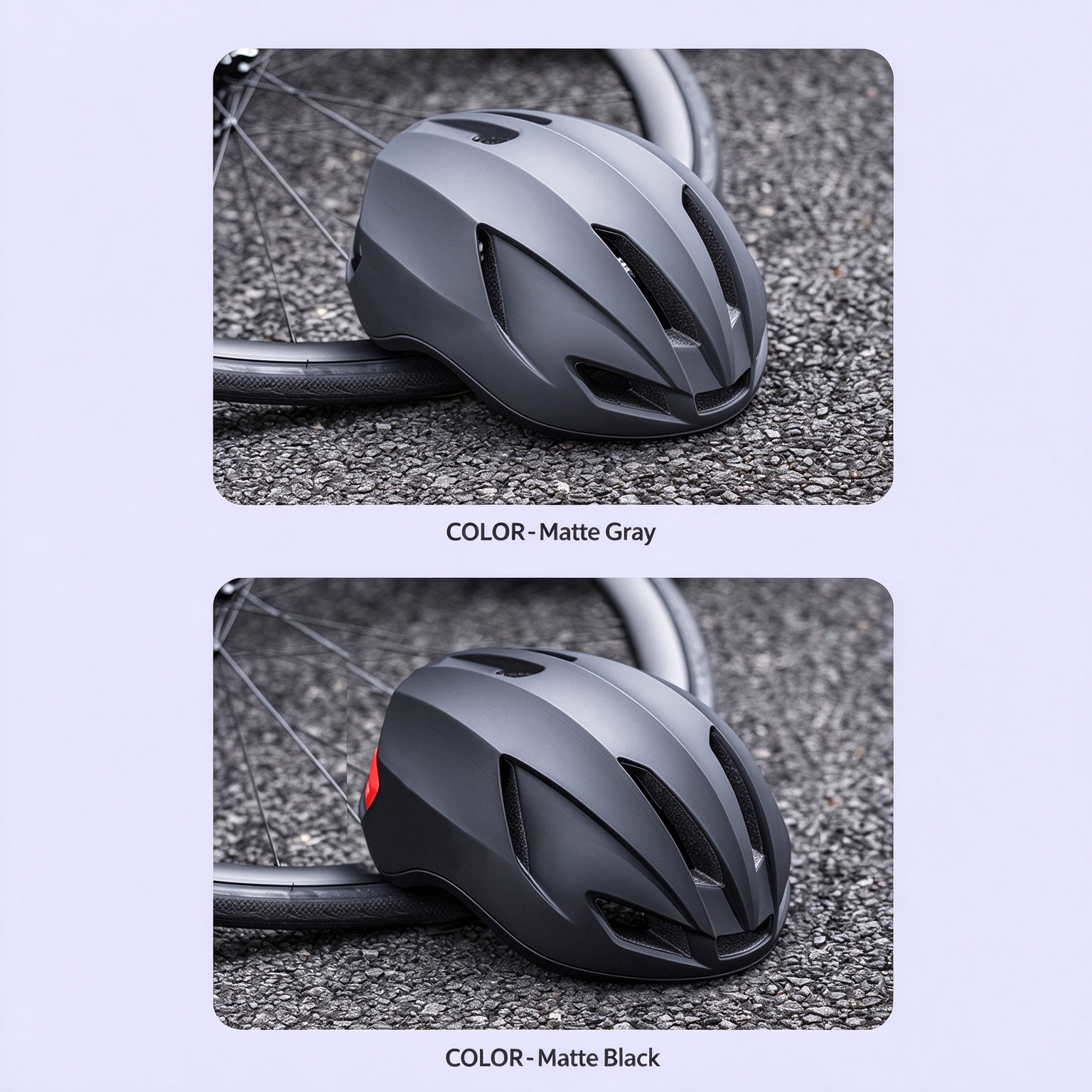 Aero Bicycle Helmet with Taillight & Double Edge Wrapping, Road Bike Safety Helmet L-260011 - Image 5