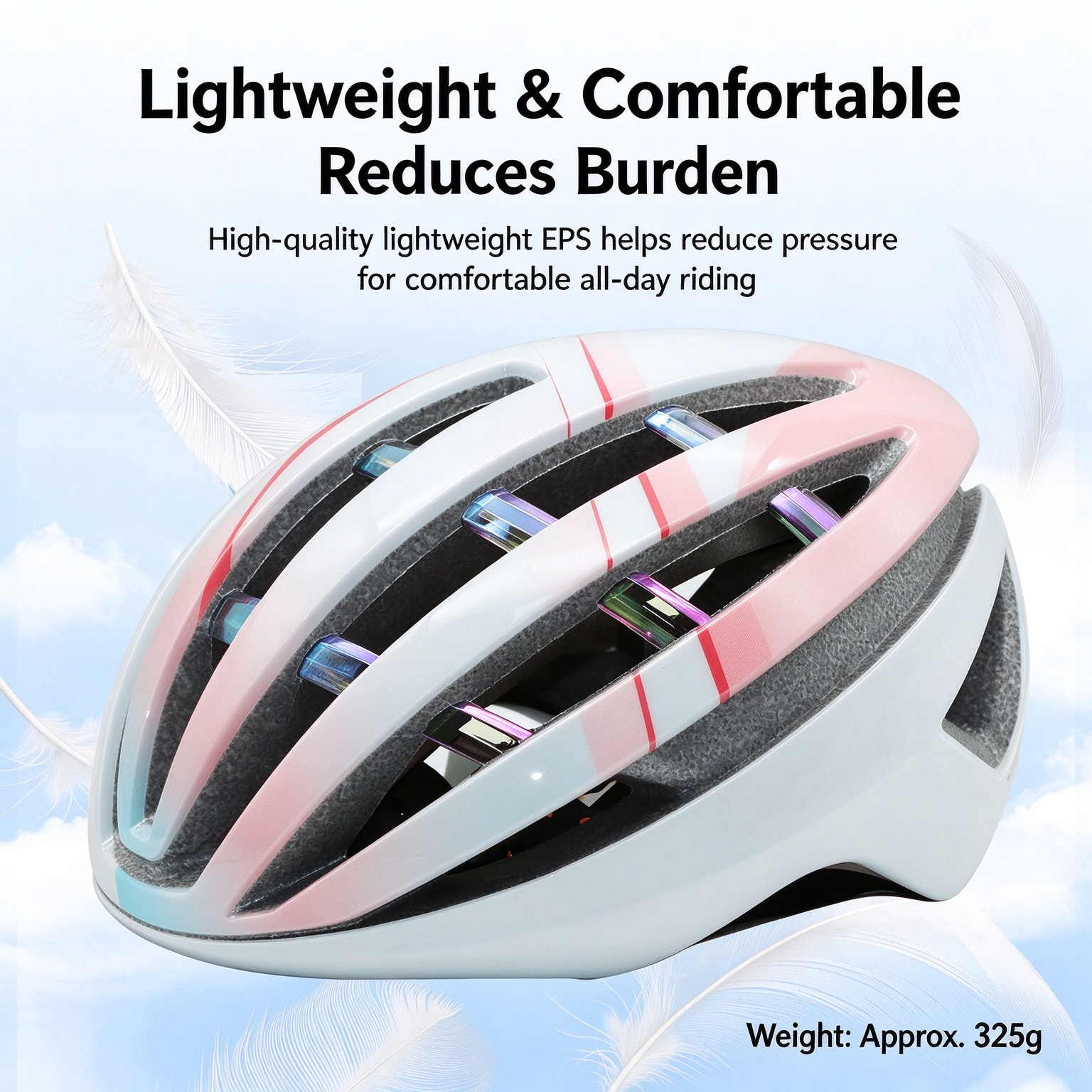 Integrated Molding Road Bike Helmet, Lightweight Adjustable Cycling Helmet with Removable Lining L -260005 - Image 6