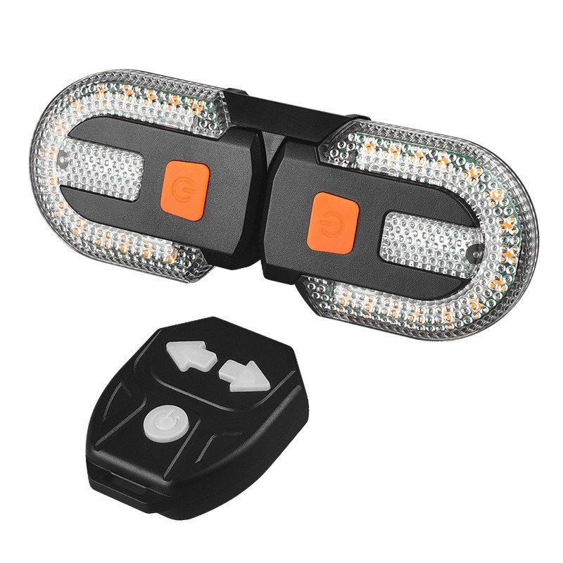 Wireless Remote Control Bicycle Turn Signal Tail Light, USB Rechargeable Split Bike Warning Taillight for Mountain Bike Night Riding Safety-260034