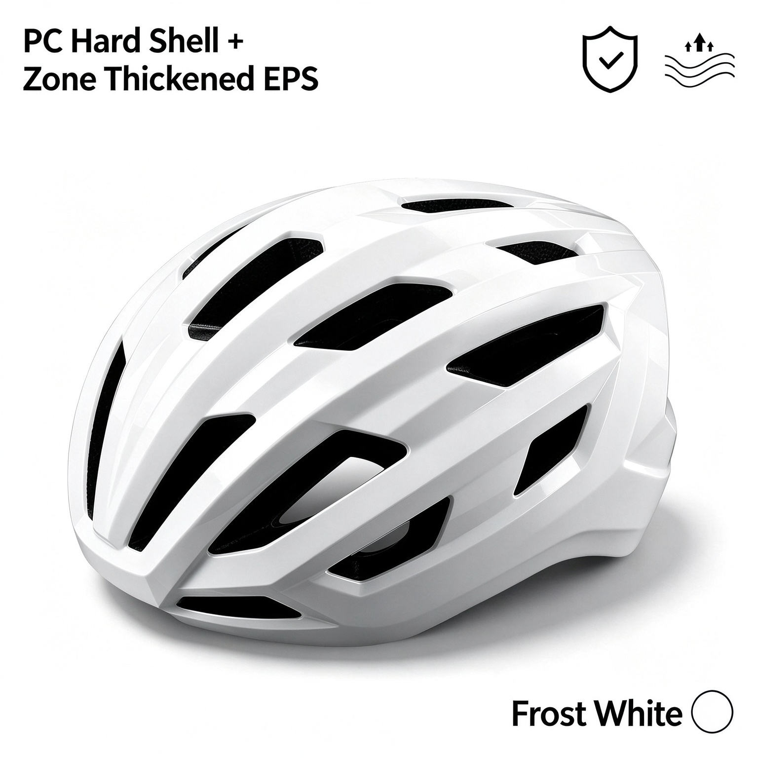 Lightweight Aerodynamic Integrated Molding Cycling Helmet for Men Women, Mountain & Road Commute L-260010 - White
