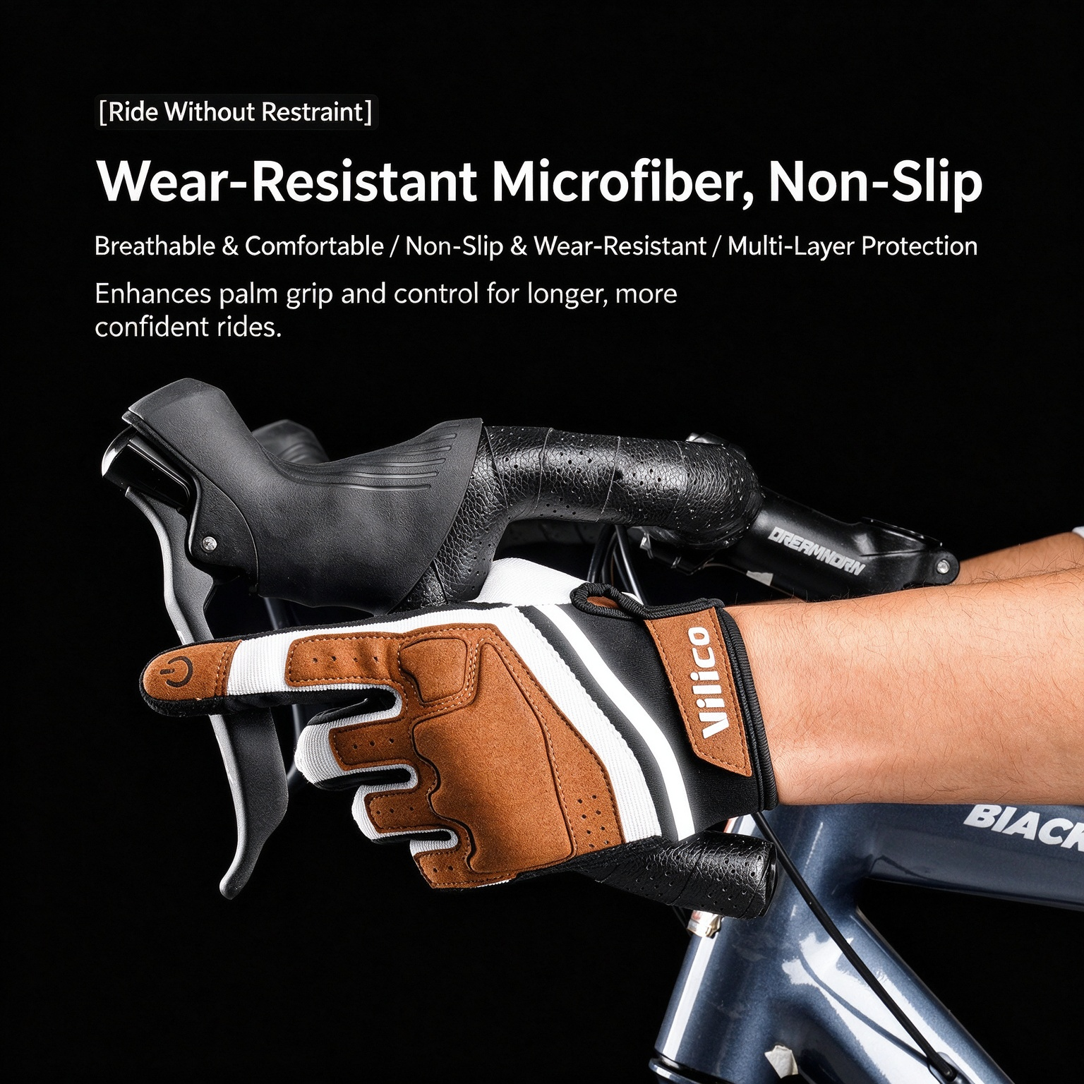 Outdoor Cycling Touchscreen Full Finger Gloves, Microfiber Shock-Absorbing Wear-Resistant Anti-Slip Anti-Collision for Mountain Biking 260018 - Image 12