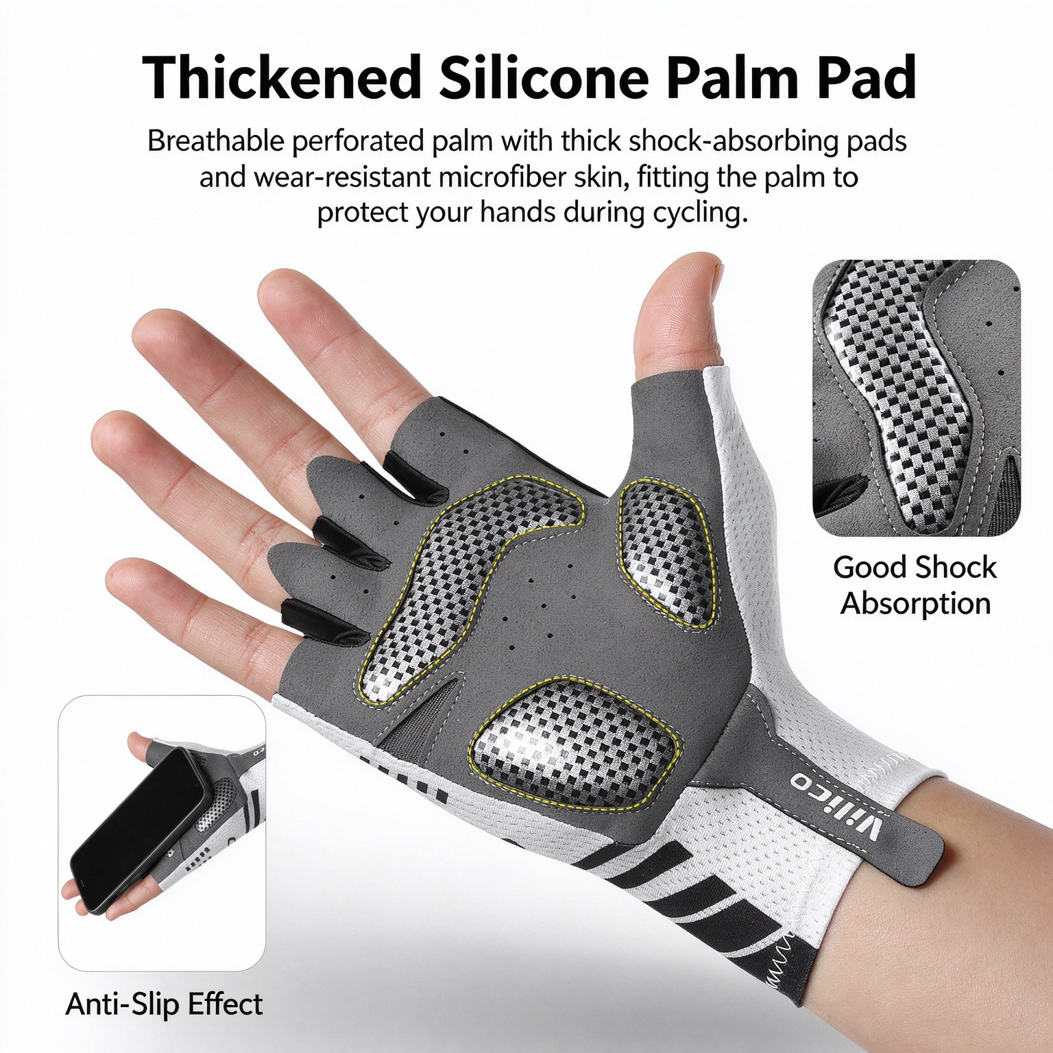 Men Summer Half-Finger Touchscreen Cycling Gloves, Breathable Sun Protection for Outdoor Sports 260014 - Image 6