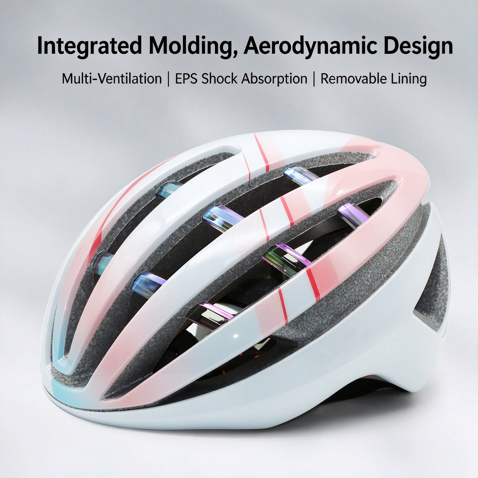 Integrated Molding Road Bike Helmet, Lightweight Adjustable Cycling Helmet with Removable Lining L -260005 - Image 5