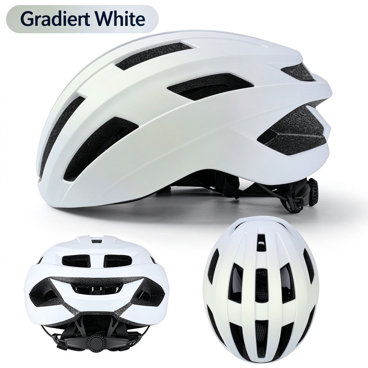 Unisex Integrated‑Molding Bike Helmet, Shock‑Absorbing Ventilated for Road & Mountain Cycling L-260006 - White