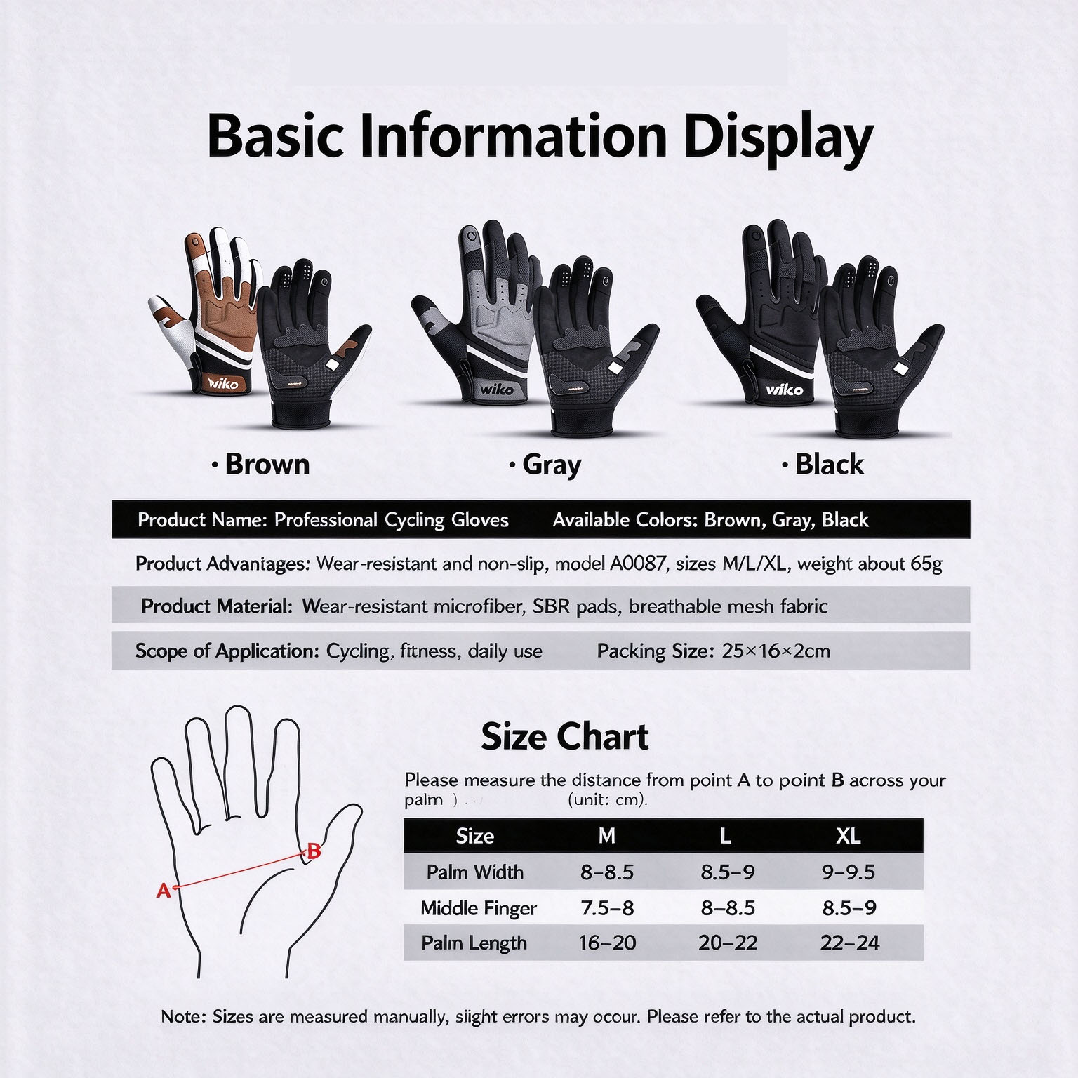 Outdoor Cycling Touchscreen Full Finger Gloves, Microfiber Shock-Absorbing Wear-Resistant Anti-Slip Anti-Collision for Mountain Biking 260018 - Image 4