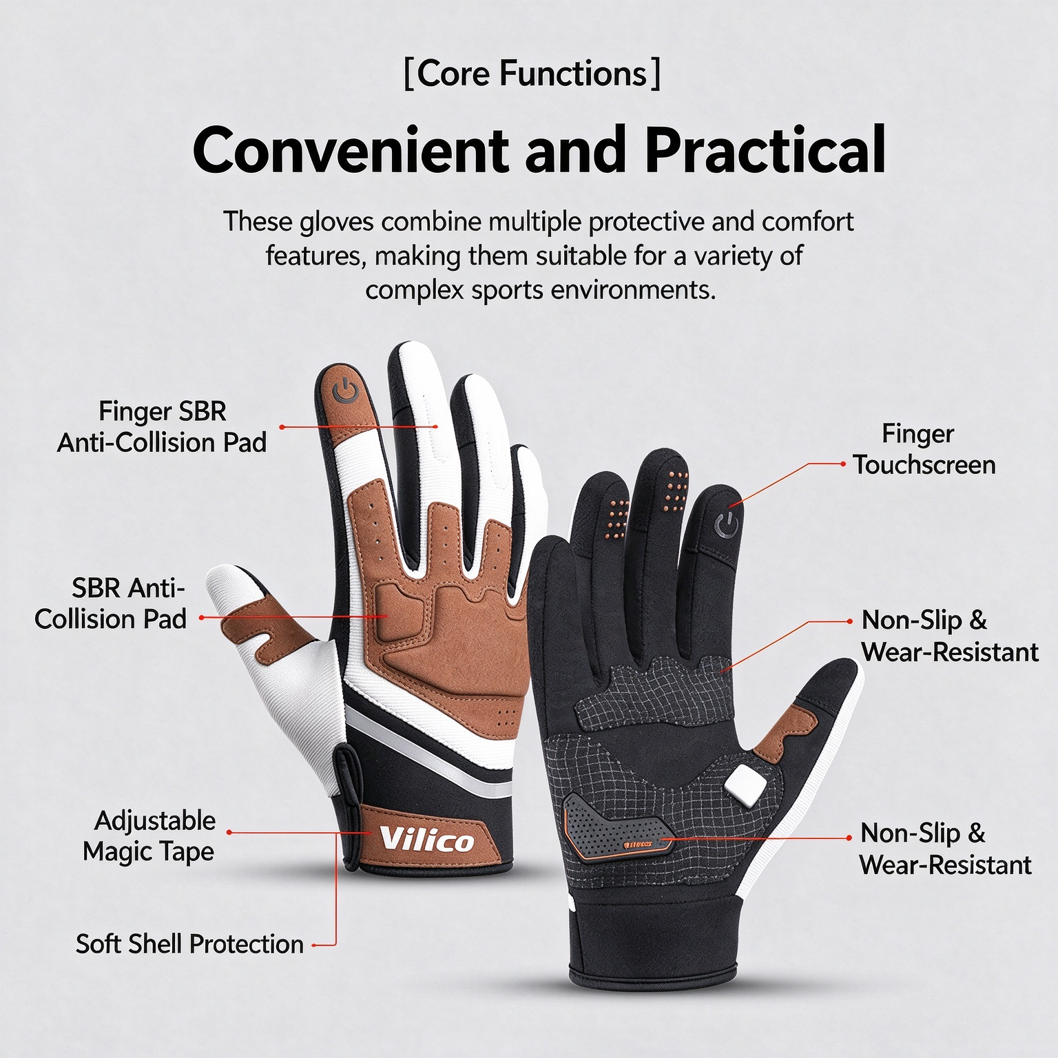 Outdoor Cycling Touchscreen Full Finger Gloves, Microfiber Shock-Absorbing Wear-Resistant Anti-Slip Anti-Collision for Mountain Biking 260018 - Image 11