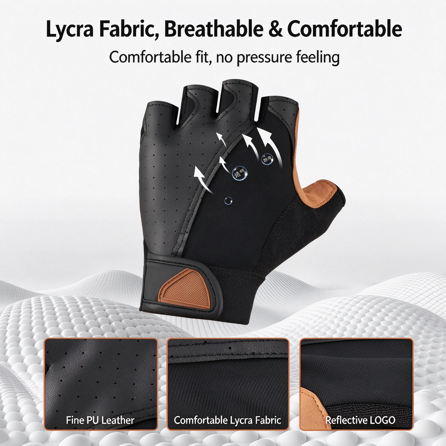 Half Finger Cycling Gloves, Bicycle Short Gloves, Shock Absorbing, Breathable & Non-slip 260019 - Image 5