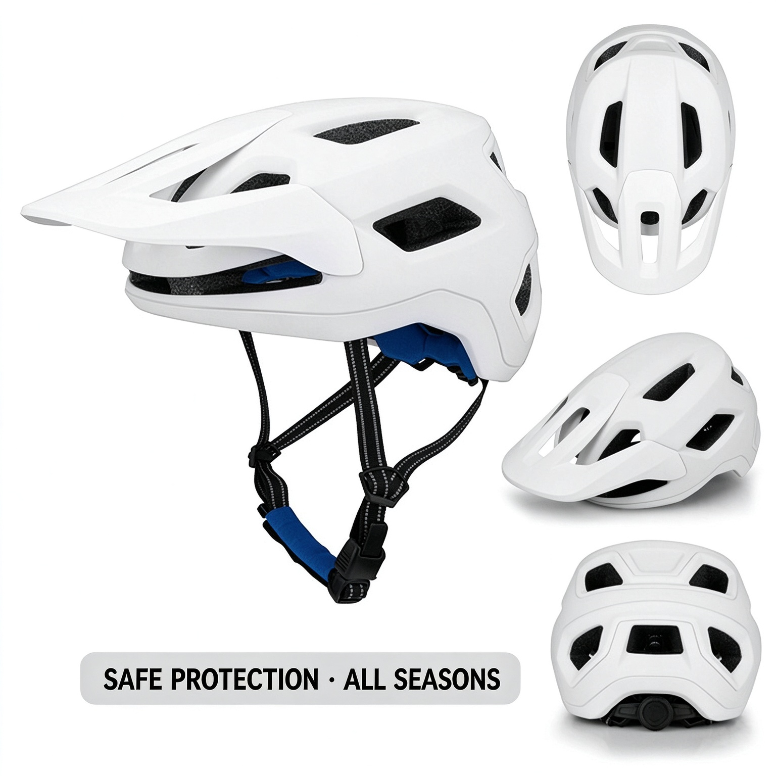 MTB Mountain Off‑Road Cycling Helmet-260001-L - White