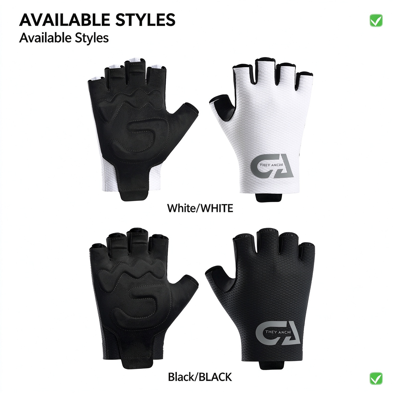 Men's Half Finger Bike Gloves, Anti-Slip Shock Absorbing Outdoor Gloves for Cycling Fishing Hiking Fitness 260017 - Image 4