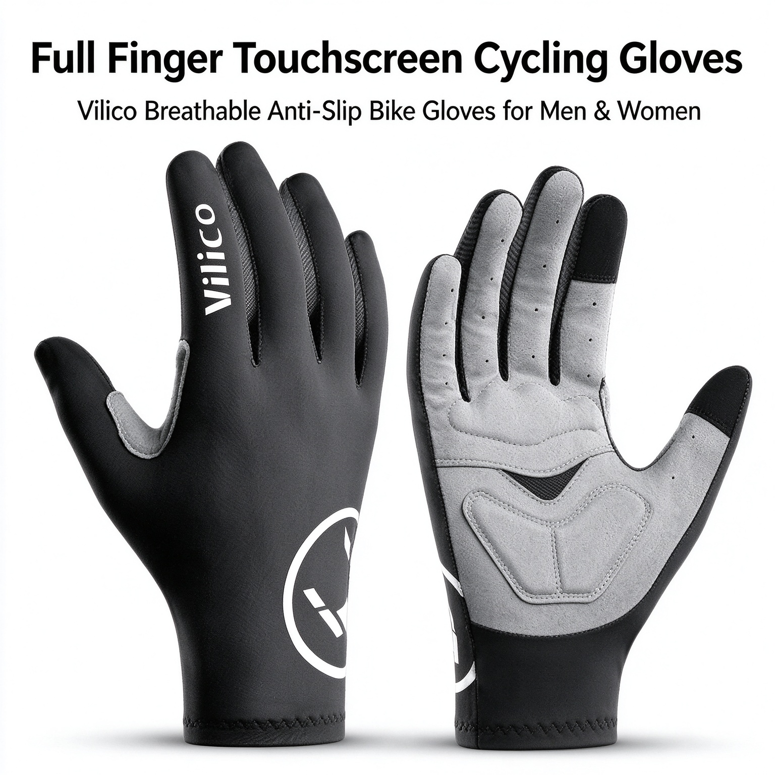 Men Summer Full-Finger Touchscreen Cycling Gloves, Breathable Sun Protection for Outdoor Sports 260015 - Image 4