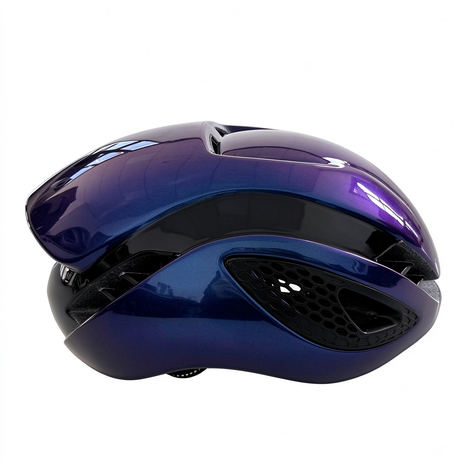 Aerodynamic Road Bike Helmet, CE Certified EN1078, Triathlon Racing Bicycle Helmet - 260038 - Laser Gradient Purple-Blue