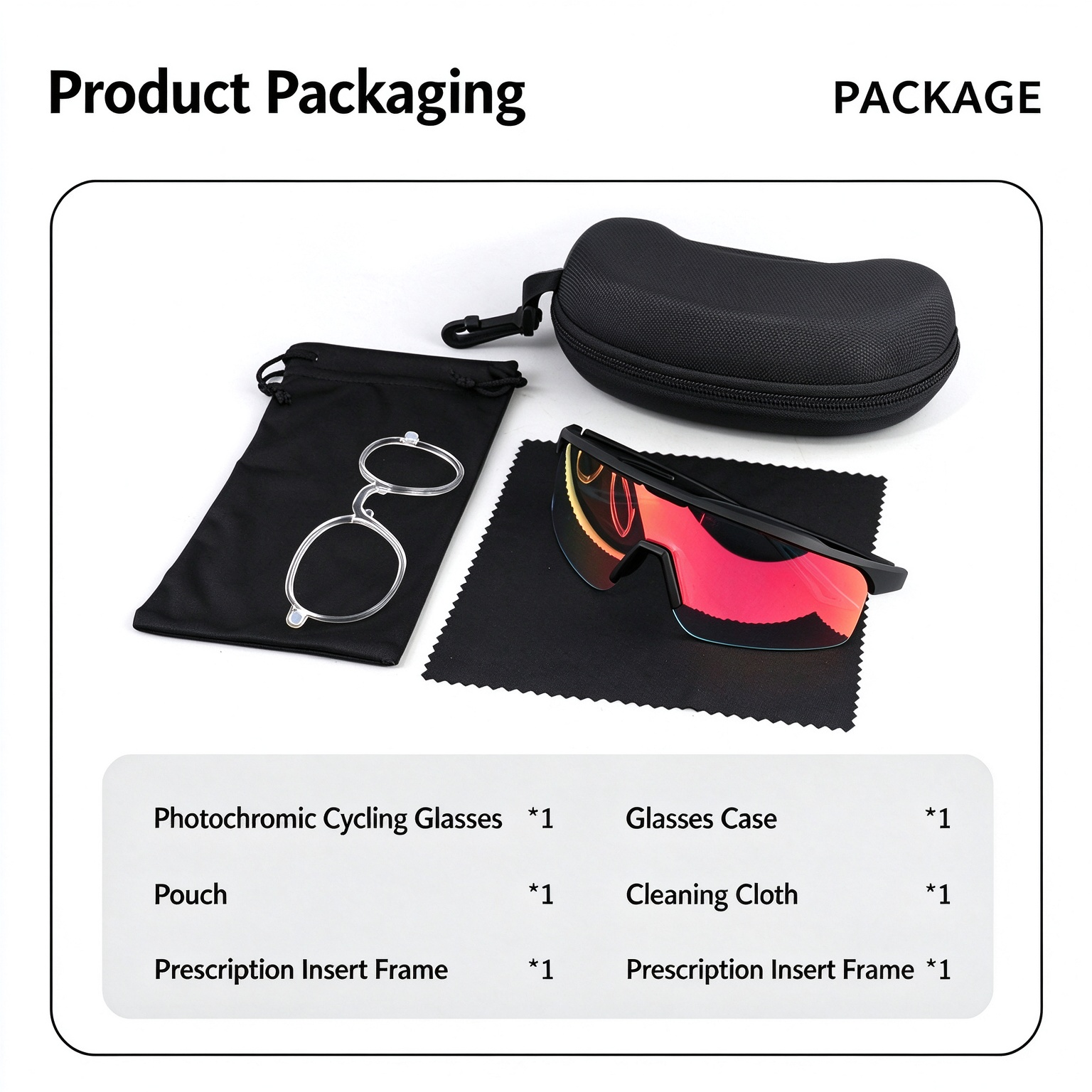 PC Photochromic Cycling Glasses, Day & Night Use, UV400 Protection, Wind & Sand Resistant, Impact-Resistant, High Definition Running Sunglasses 260022 - Image 9