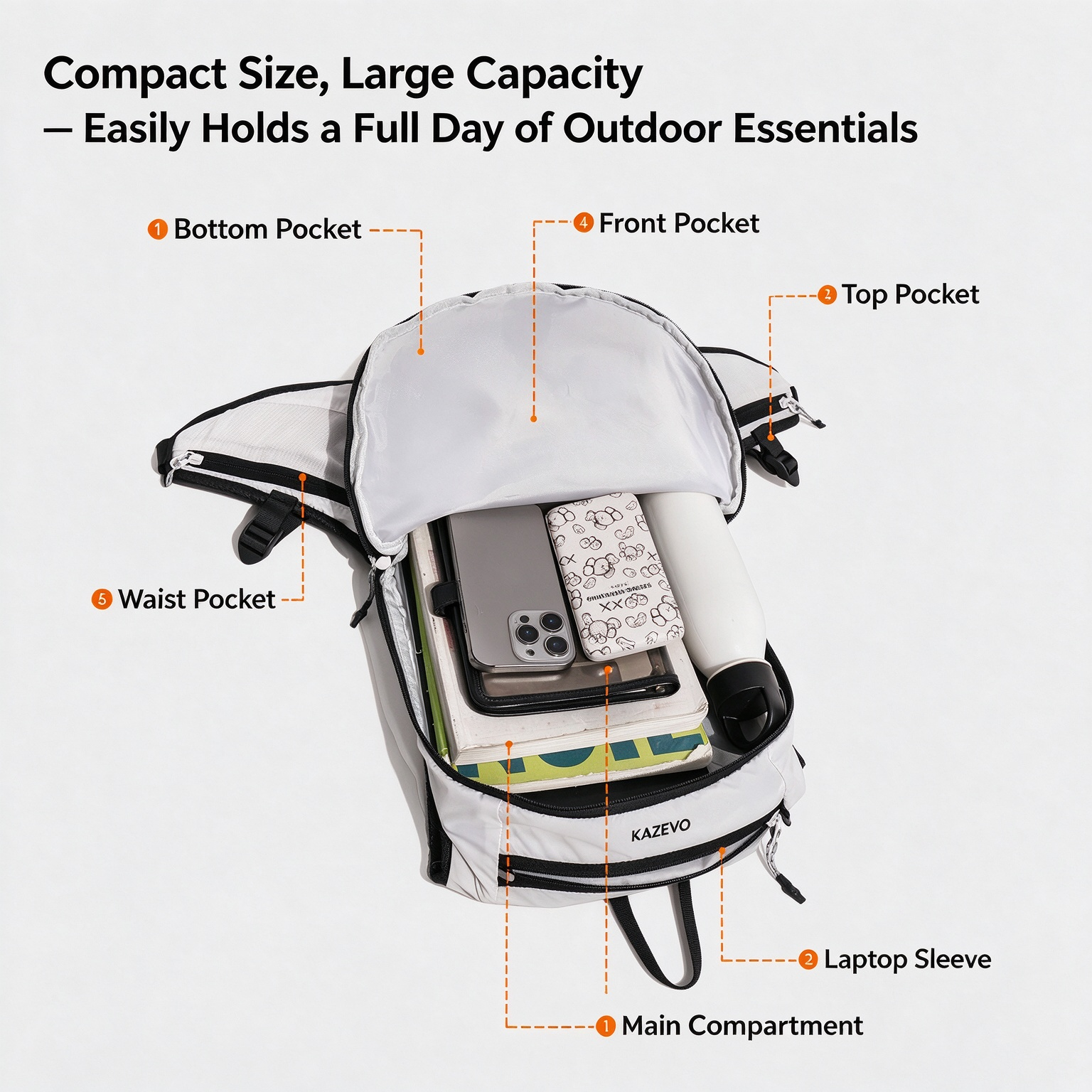 Mountain Style Cycling Backpack, Trail Running Marathon Hydration Vest, Lightweight Hiking Daypack for Outdoor Mountaineering 260028 - Image 15