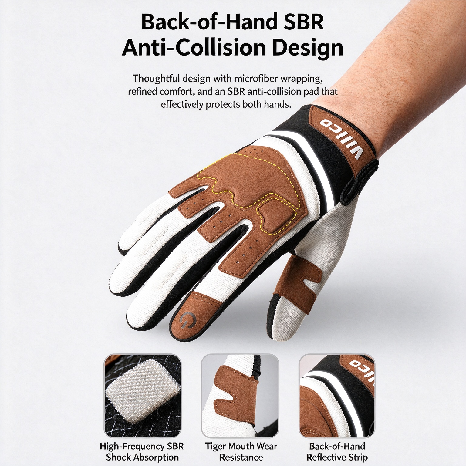 Outdoor Cycling Touchscreen Full Finger Gloves, Microfiber Shock-Absorbing Wear-Resistant Anti-Slip Anti-Collision for Mountain Biking 260018 - Image 9
