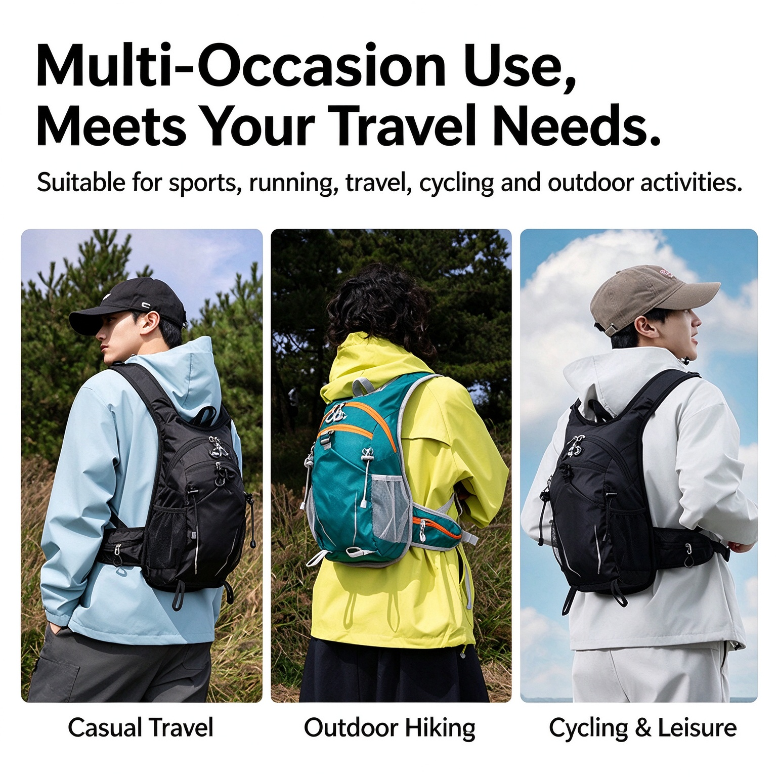 Lightweight Large Capacity Outdoor Backpack, Breathable Close-Fitting Rucksack for Hiking, Cycling & Travel 260027 - Image 4