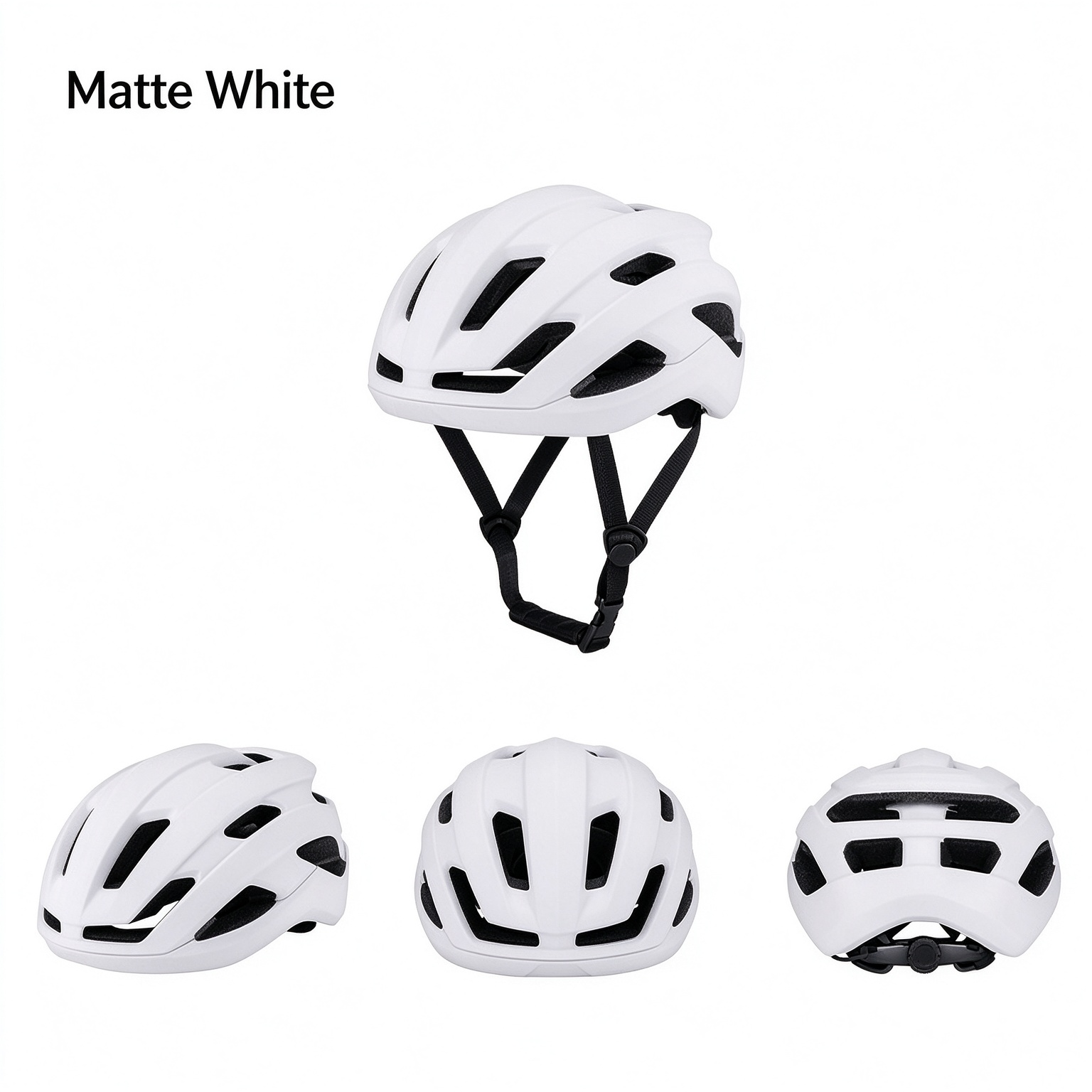 Integrated-Molding Lightweight Breathable Bike Safety Helmet for Men Women, Road MTB L-260012 - White