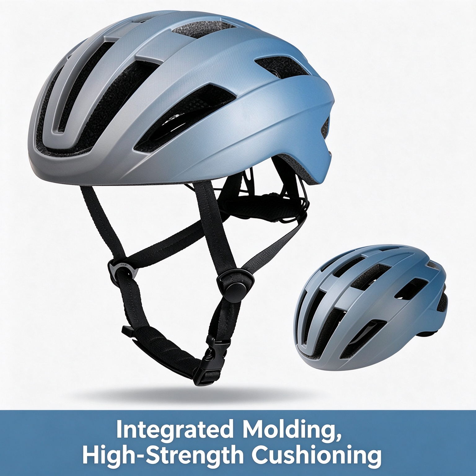 Unisex Integrated‑Molding Bike Helmet, Shock‑Absorbing Ventilated for Road & Mountain Cycling L-260006 - Blue