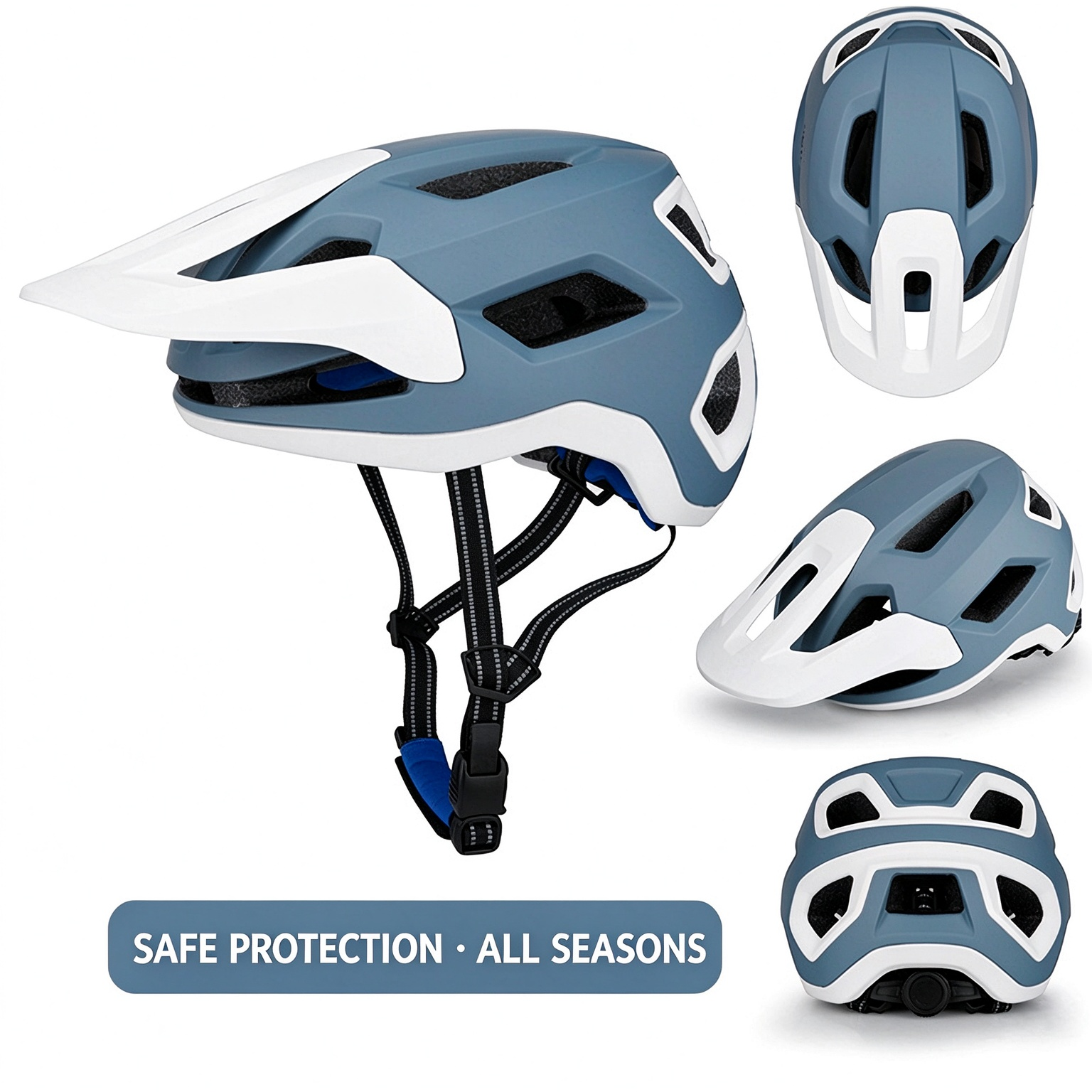 MTB Mountain Off‑Road Cycling Helmet-260001-L - Blue