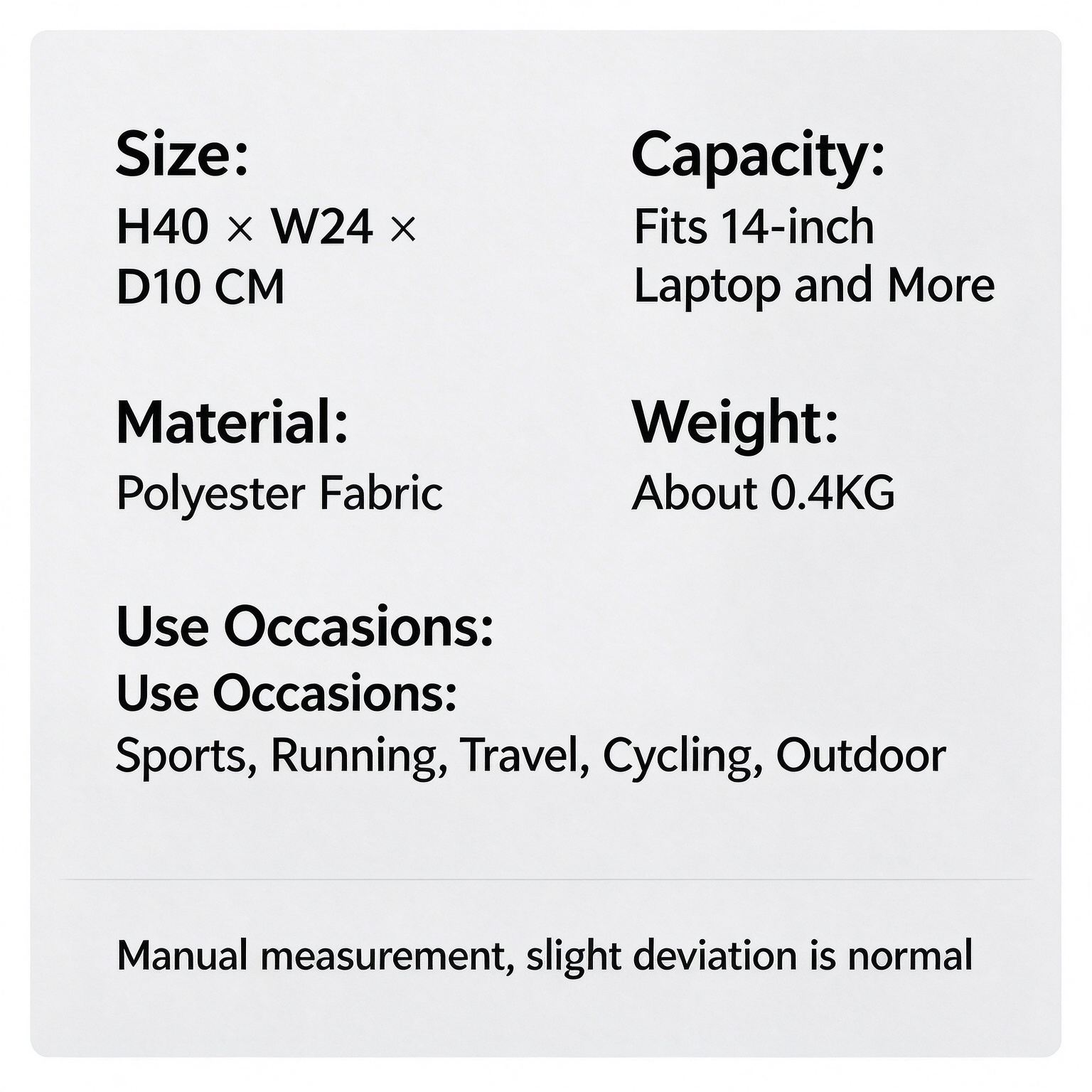 Lightweight Large Capacity Outdoor Backpack, Breathable Close-Fitting Rucksack for Hiking, Cycling & Travel 260027 - Image 5