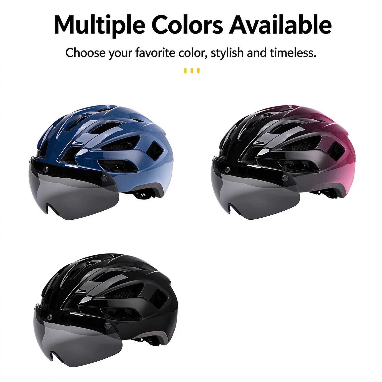 Integrated Molding Road Cycling Helmet with Magnetic Goggles & Light, Universal Fit L-260009 - Image 8