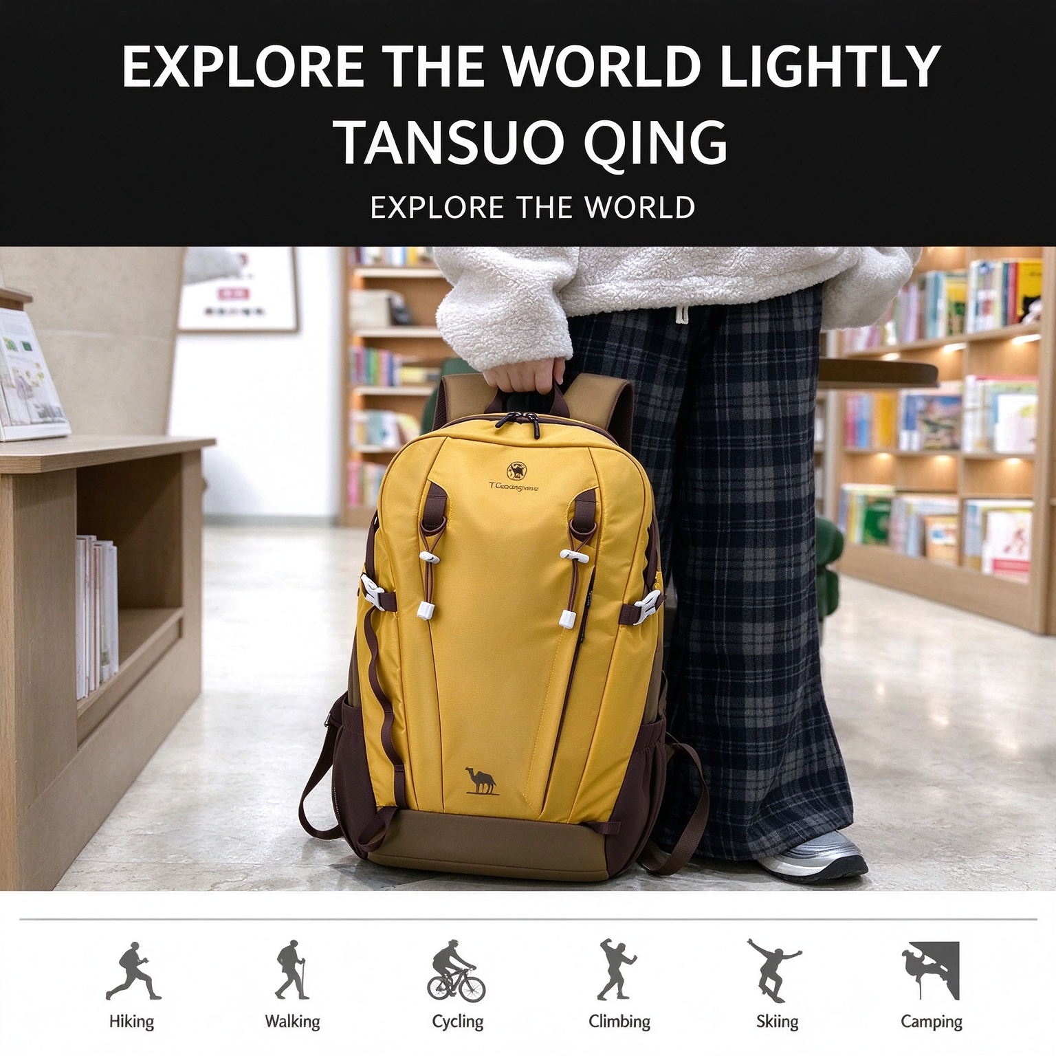 Men & Women Outdoor Hiking Backpack, Large Capacity Lightweight Travel Rucksack for Camping, Trekking & Daily Use 260025 - Image 3