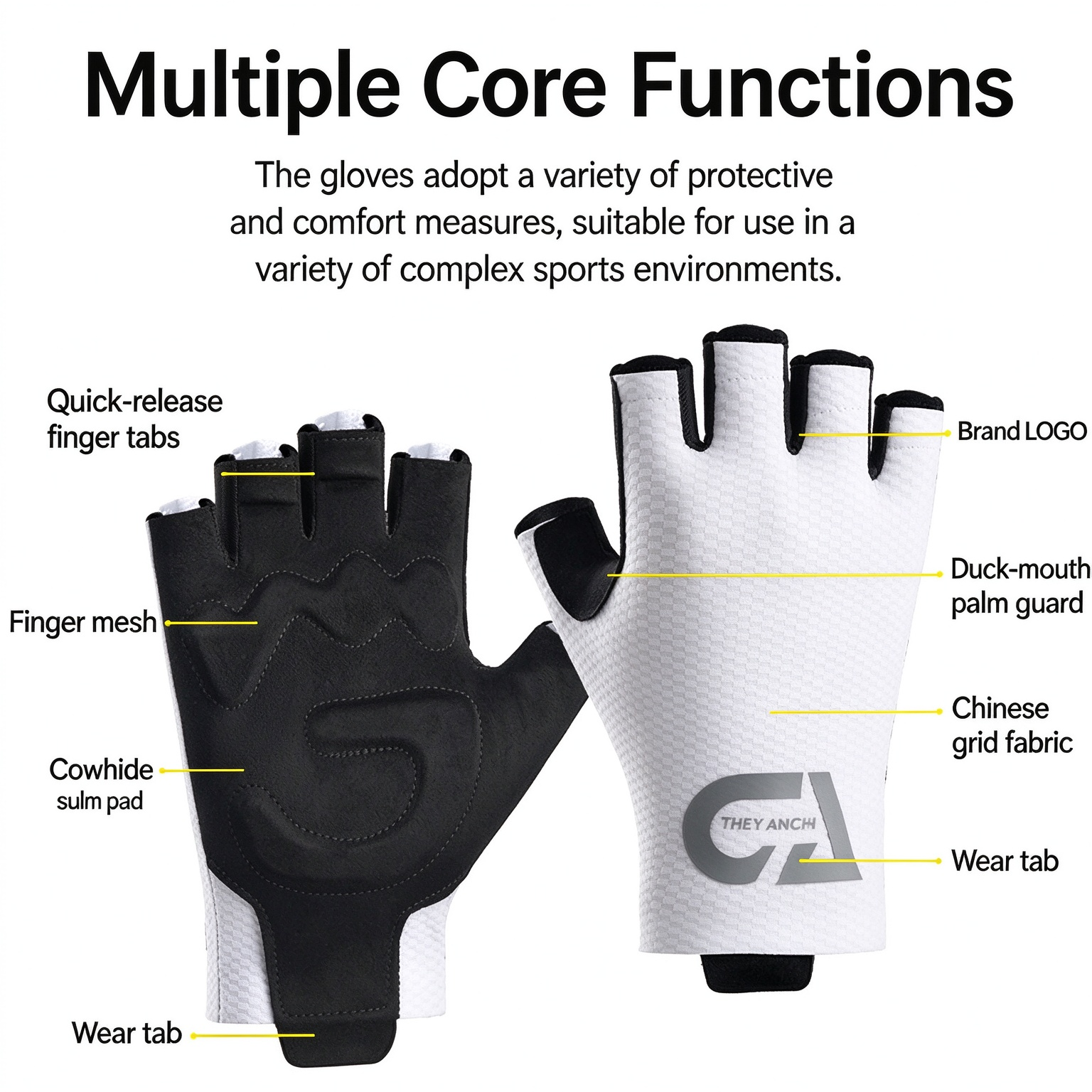 Men's Half Finger Bike Gloves, Anti-Slip Shock Absorbing Outdoor Gloves for Cycling Fishing Hiking Fitness 260017 - Image 11