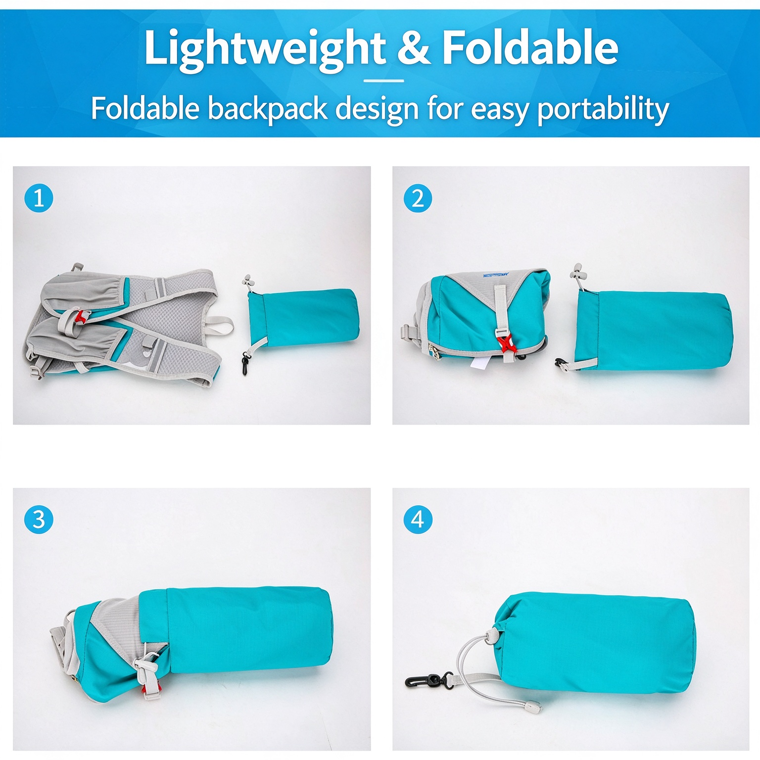 Foldable Storage Backpack, Lightweight Sports Outdoor Pack, Running & Hydration Vest for Trail Sports 260026 - Image 11