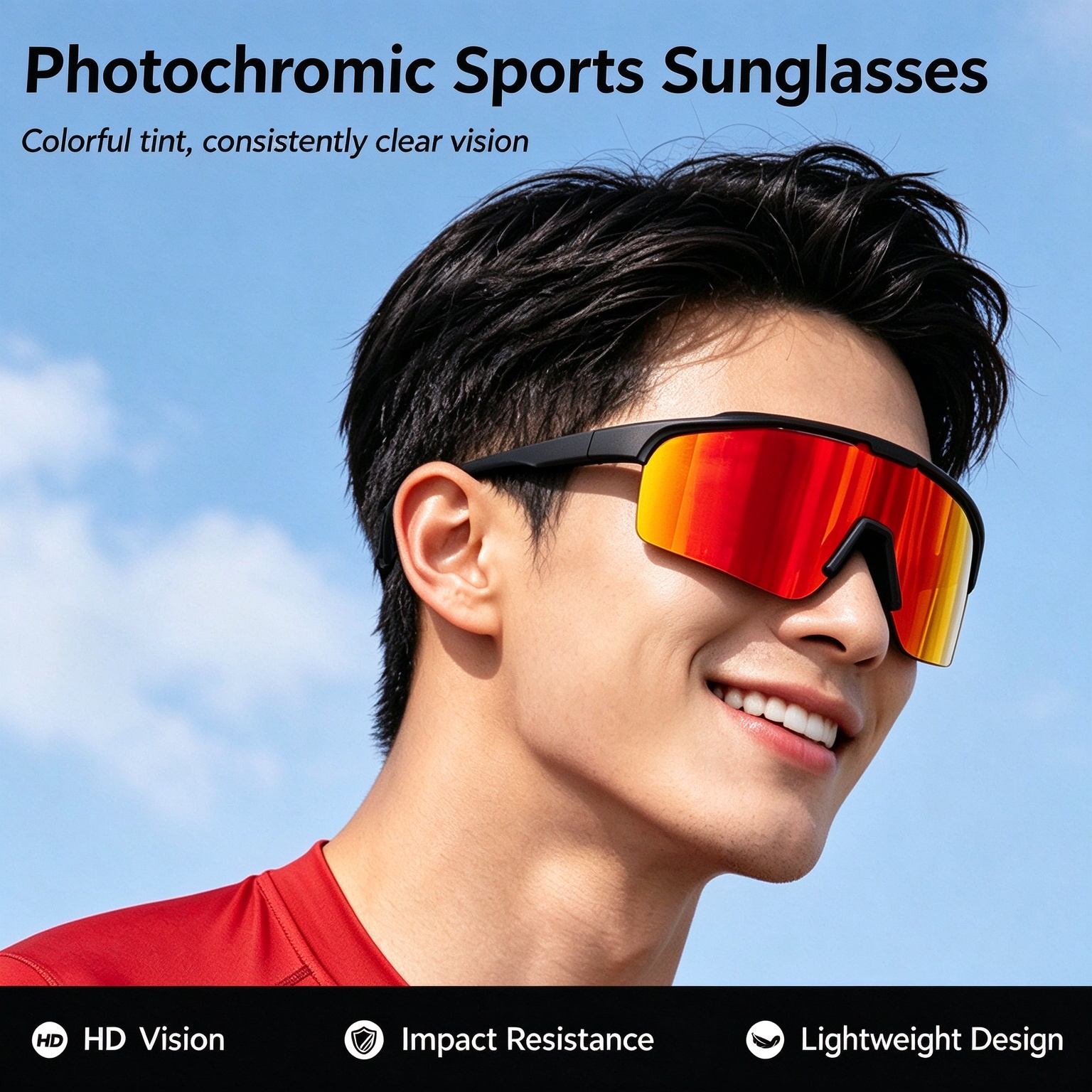 PC Photochromic Cycling Glasses, Day & Night Use, UV400 Protection, Wind & Sand Resistant, Impact-Resistant, High Definition Running Sunglasses 260022 - Image 15
