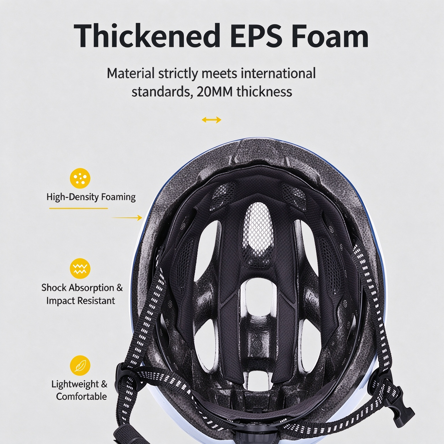 Integrated Molding Road Cycling Helmet with Magnetic Goggles & Light, Universal Fit L-260009 - Image 7