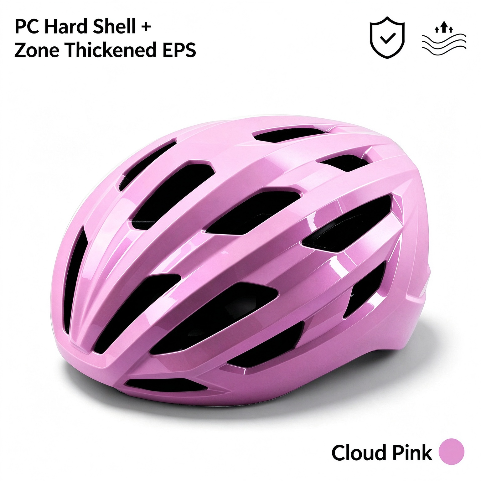Lightweight Aerodynamic Integrated Molding Cycling Helmet for Men Women, Mountain & Road Commute L-260010 - Pink