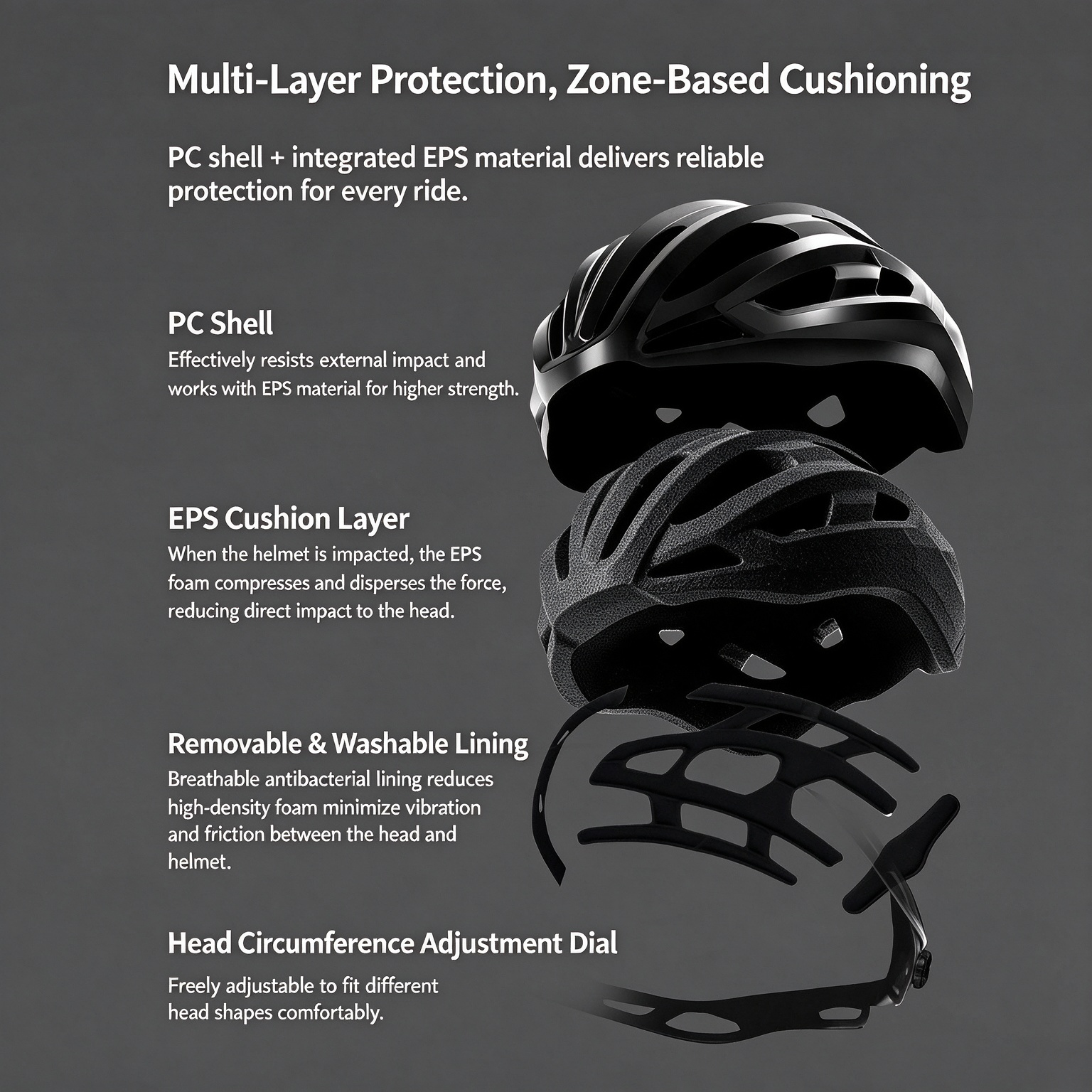 Lightweight Aerodynamic Integrated Molding Cycling Helmet for Men Women, Mountain & Road Commute L-260010 - Image 8