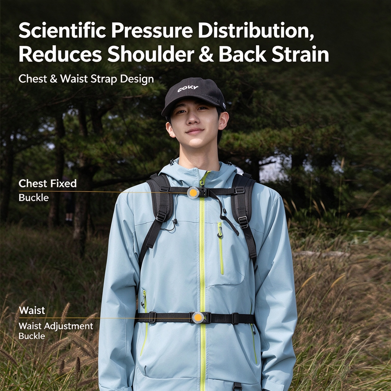 Lightweight Large Capacity Outdoor Backpack, Breathable Close-Fitting Rucksack for Hiking, Cycling & Travel 260027 - Image 7