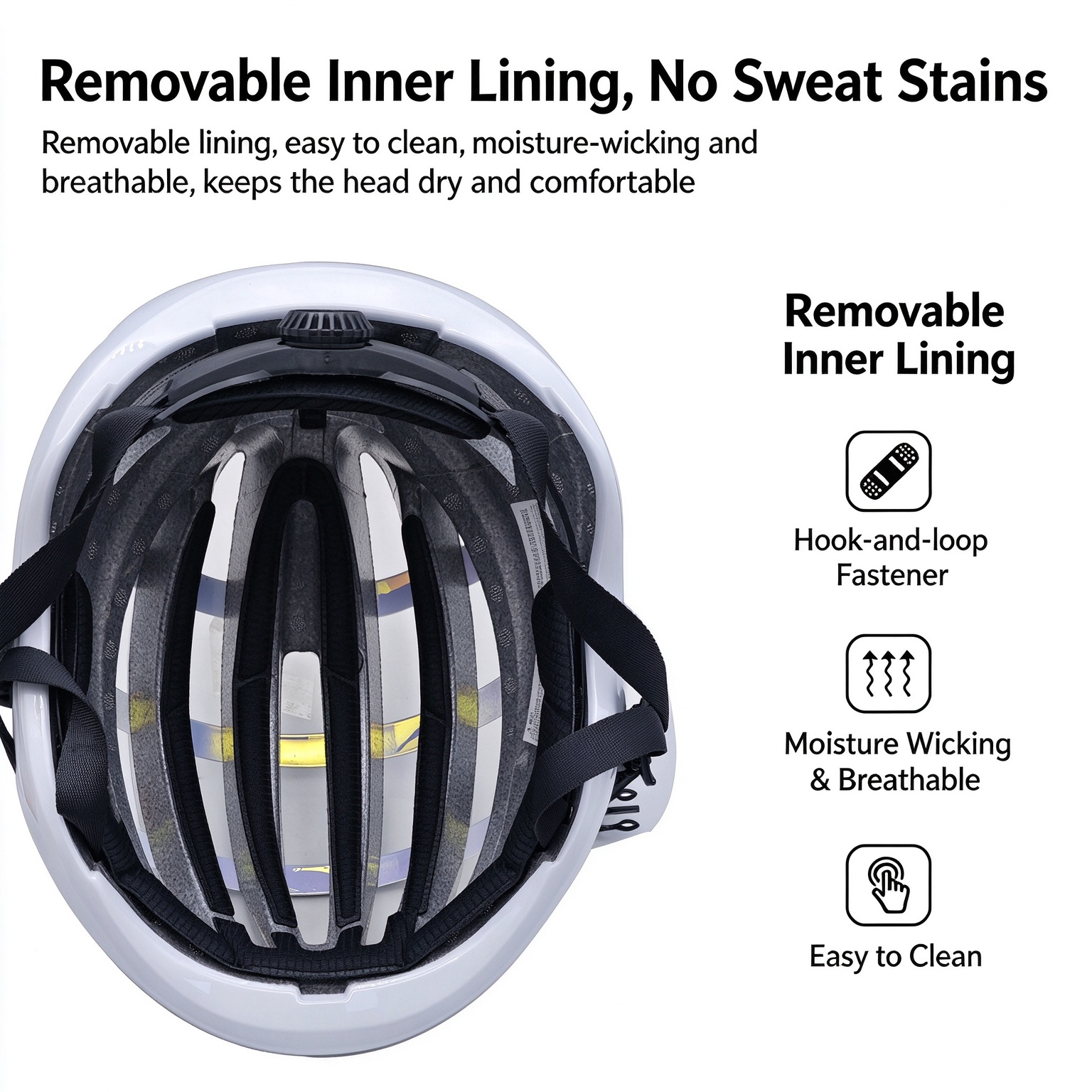 Integrated Molding Road Bike Helmet, Lightweight Adjustable Cycling Helmet with Removable Lining L -260005 - Image 7